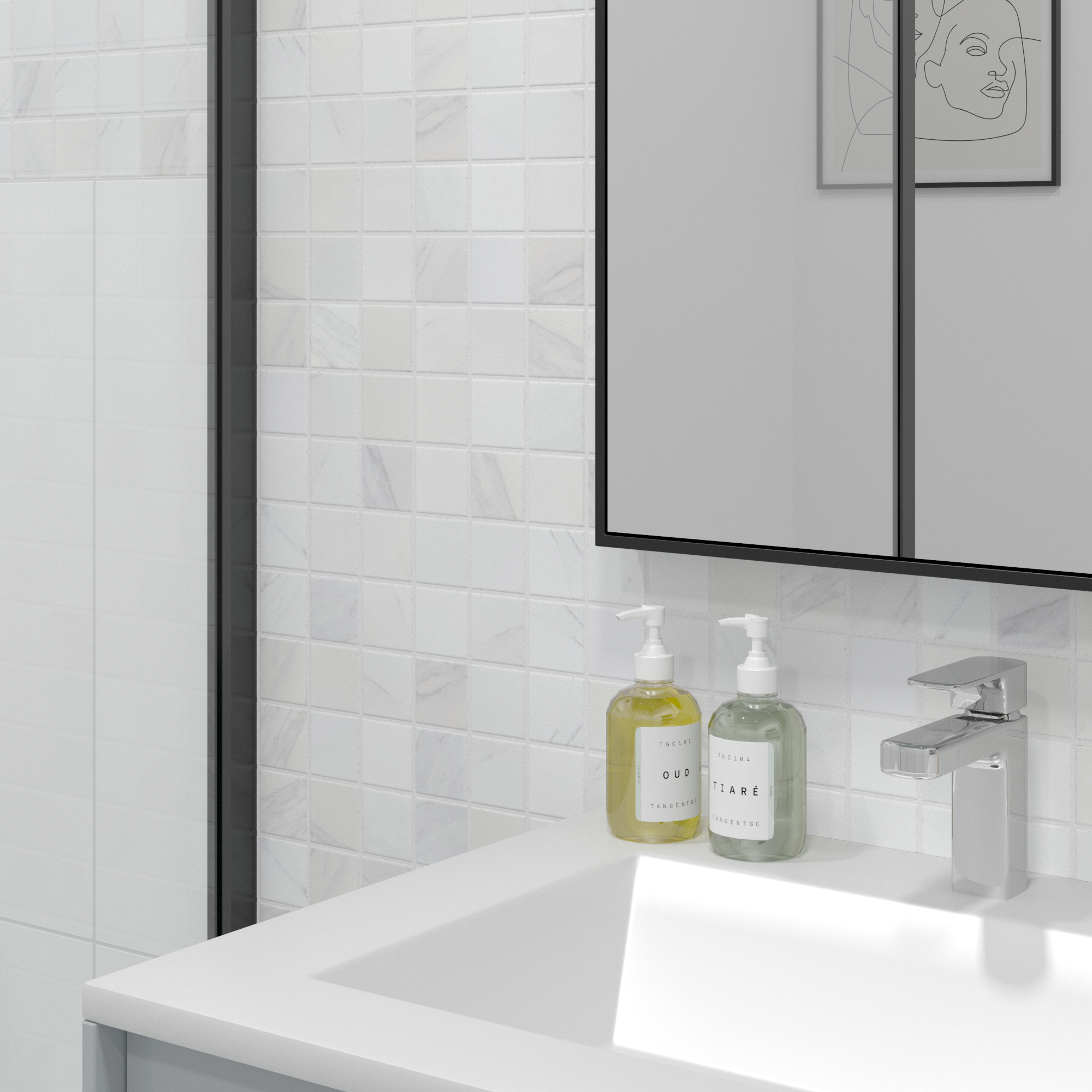 Изображение товара Керамическая мозаика Artens Carrar 30.6x30.6 см мраморная для стен, 20 шт