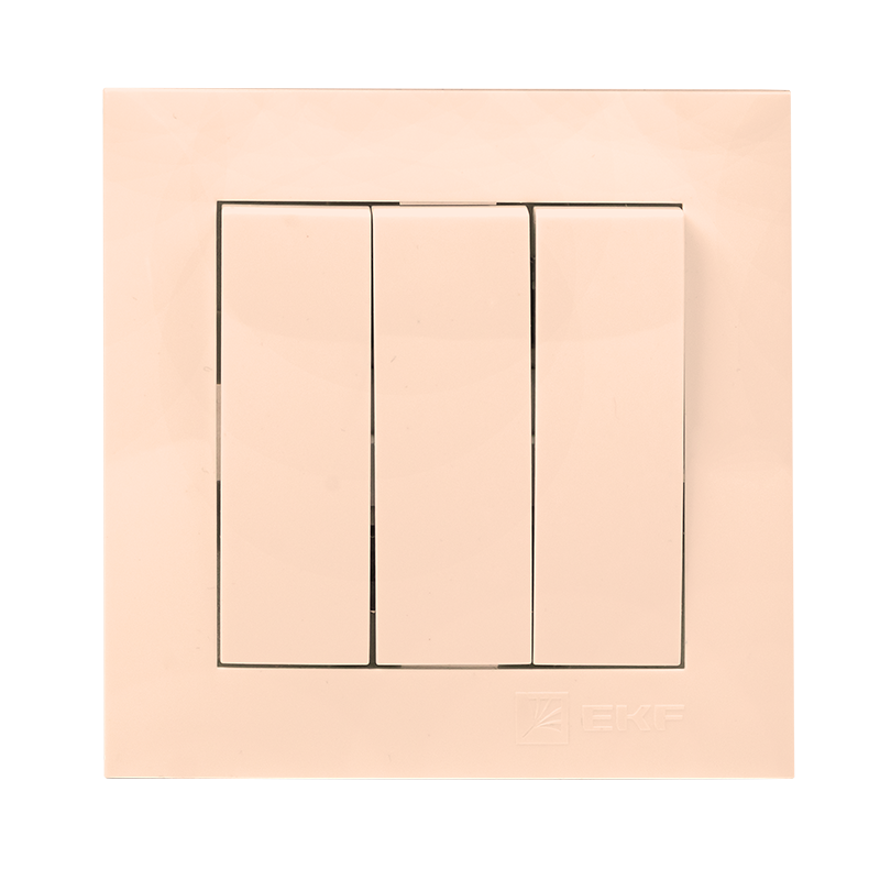 Изображение товара EWV10-024-20 Встраиваемый выключатель 3 клавиши кремовый EKF PROxima Валенсия