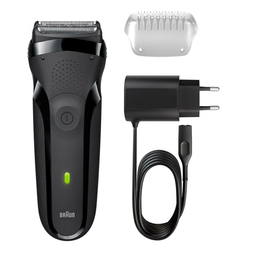 Изображение товара Бритва для мужчин Braun Series 3 300s Black, электрическая, сеточная, беспроводная и водонепроницаемая