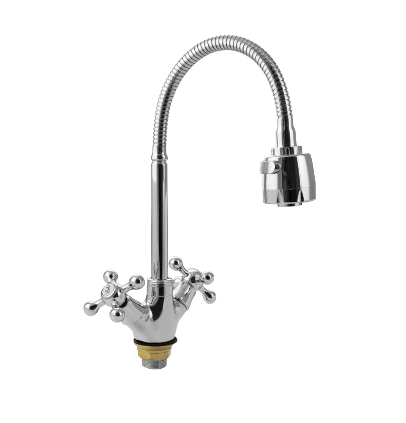 Изображение товара Смеситель кухонный Санакс 095 с гибким излив, хромированный, нержавеющая сталь