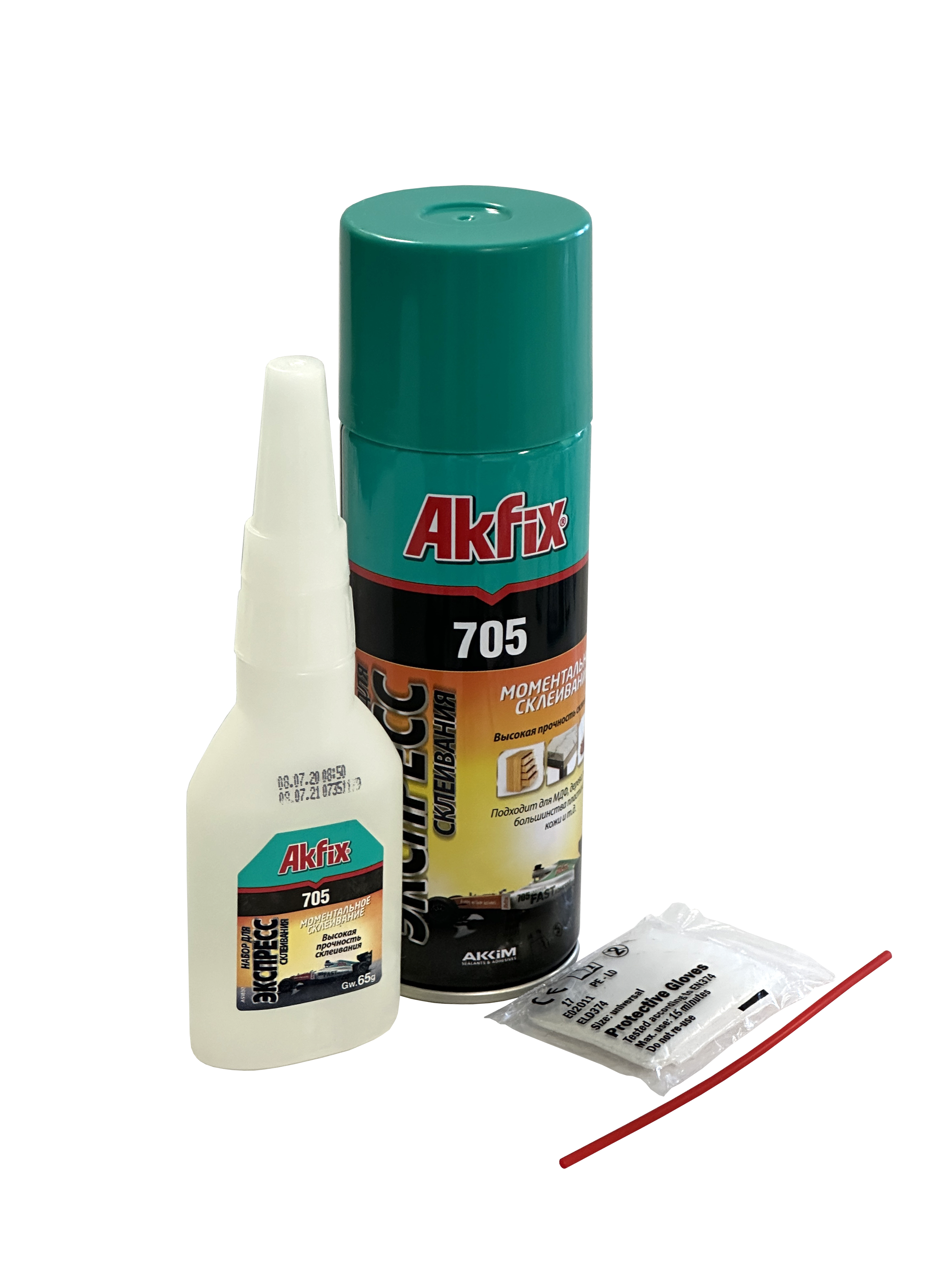 Суперклей - набор для экспресс склеивания Akfix 705 65 гр + 200 мл