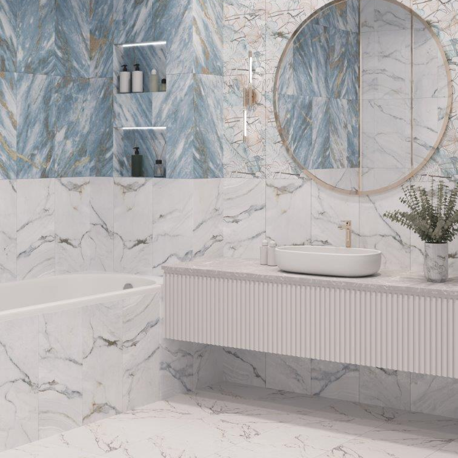 Изображение товара Настенная керамическая плитка Axima Байкал 30x60 см светлый мрамор