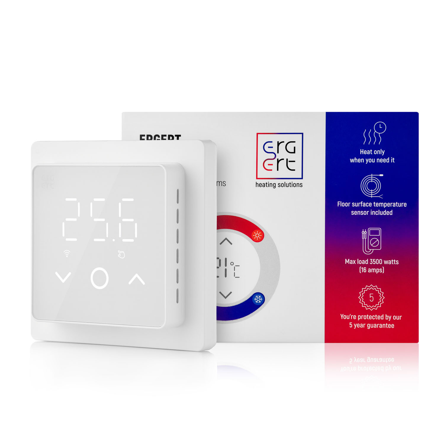 Изображение товара Терморегулятор для теплого пола Ergert ETR-380W Wi-Fi белый