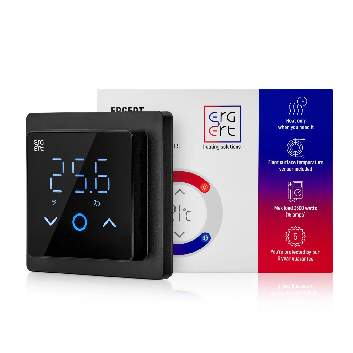 Изображение товара Терморегулятор для теплого пола Ergert ETR-380W Wi-Fi программируемый черный