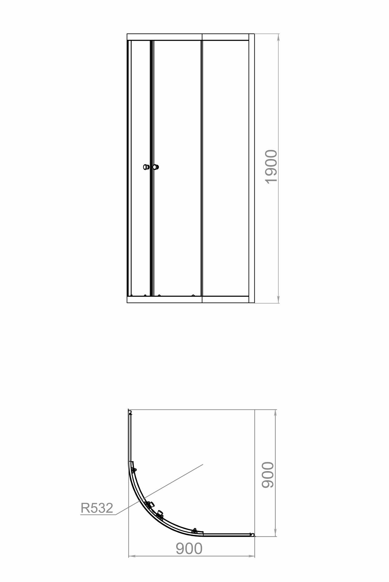 Душевой уголок Domani-Spa Delight 1/4 круга 90x90 см черный профиль прозрачное стекло раздвижной - 11