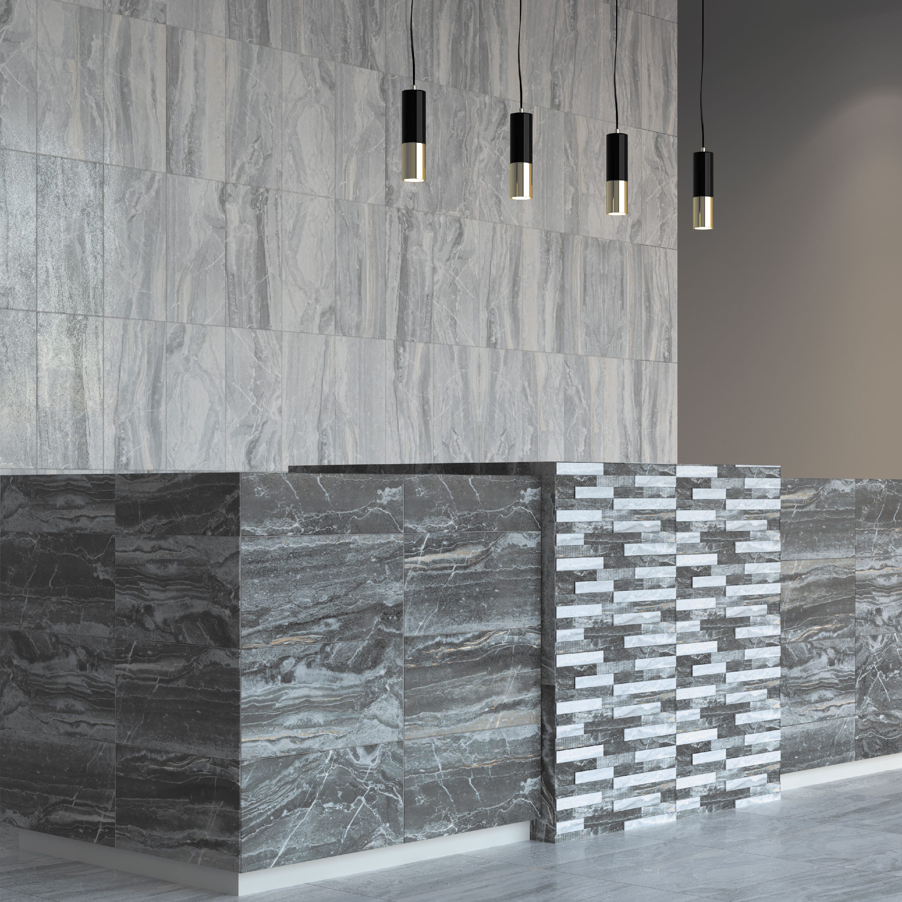 Изображение товара Керамогранит Bergamo 60x60 см черно-серый лаппатированный