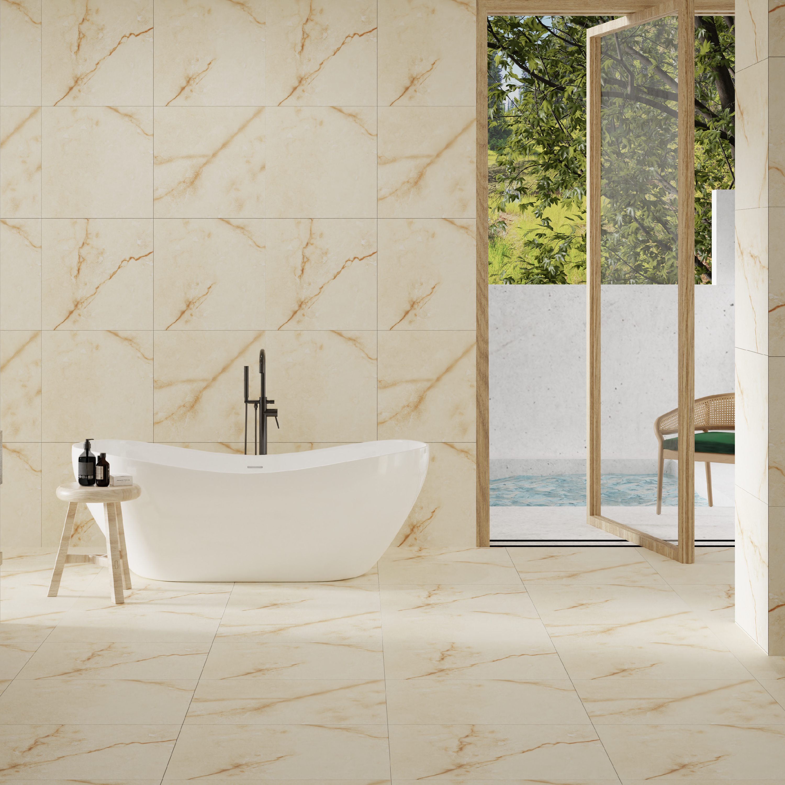 Изображение товара Глазурованный керамогранит Ceramente Stellare Marble Pro Antique White 60x60 см