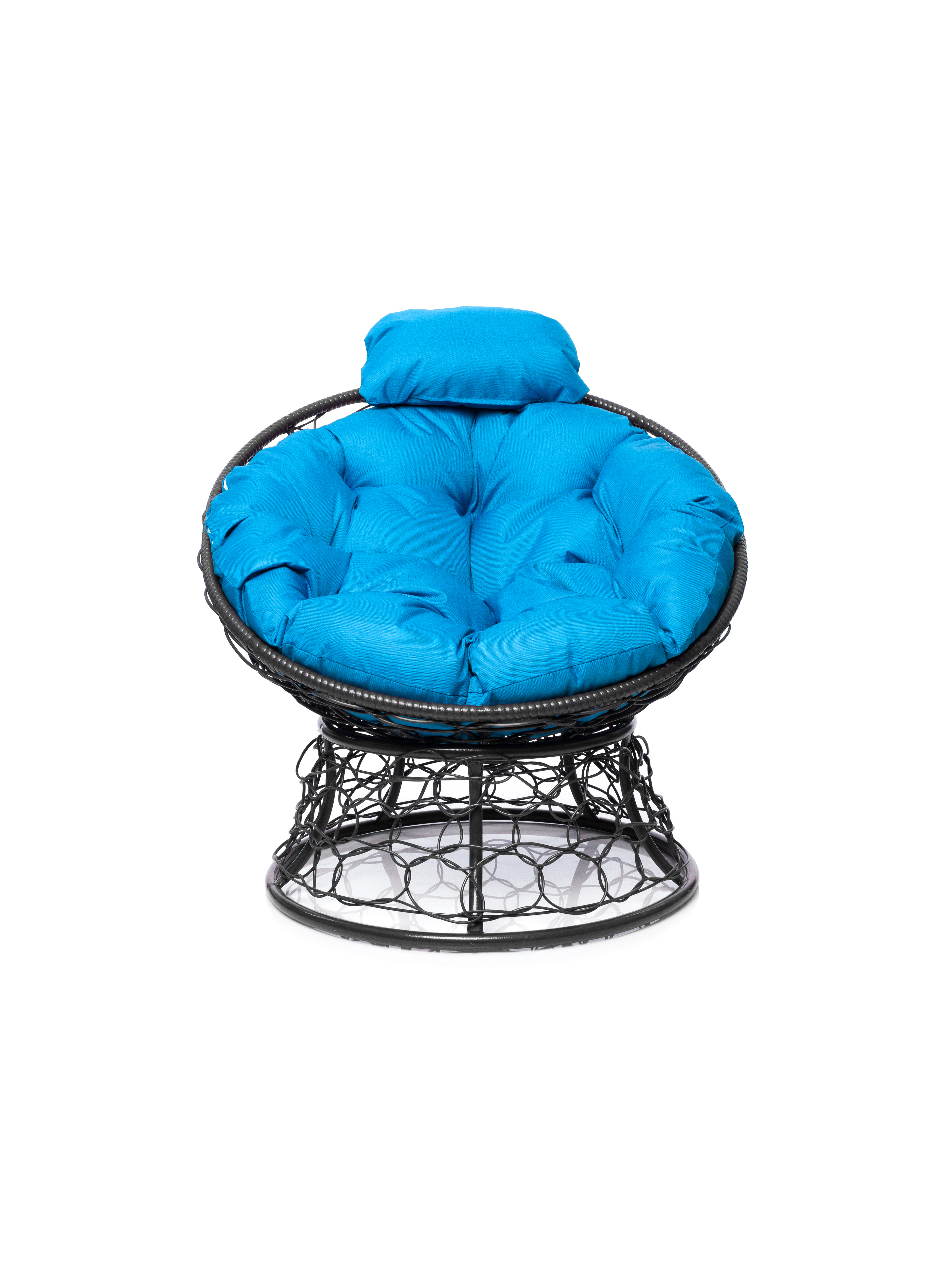 Изображение товара Кресло садовое M-group 12070303 Папасан мини 77 см x 81 см x 68 см искусственный ротанг серый/серебристый