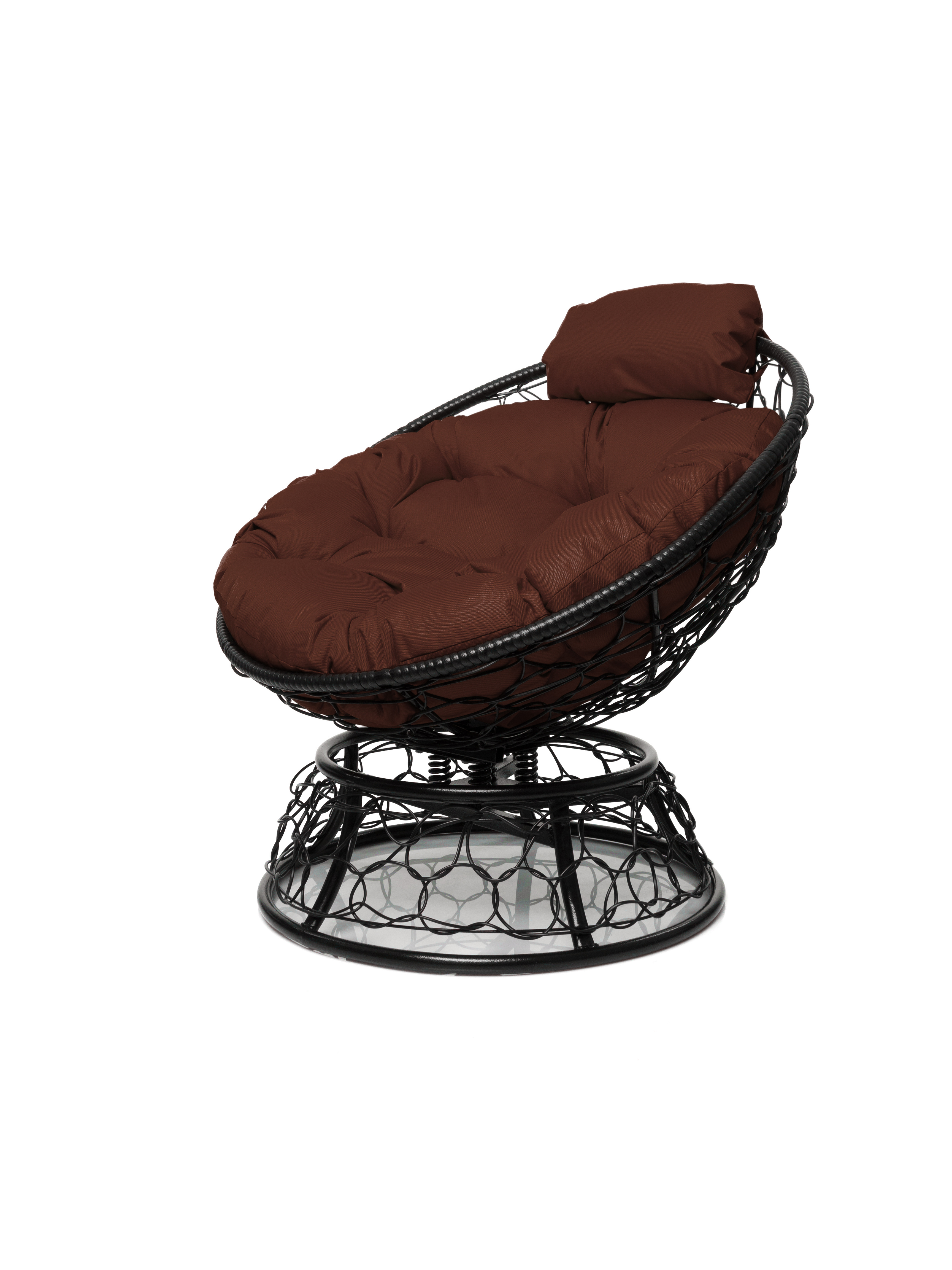 Изображение товара Кресло садовое M-group 12090405 Папасан пружинка мини 77 см x 81 см x 72 см искусственный ротанг черный