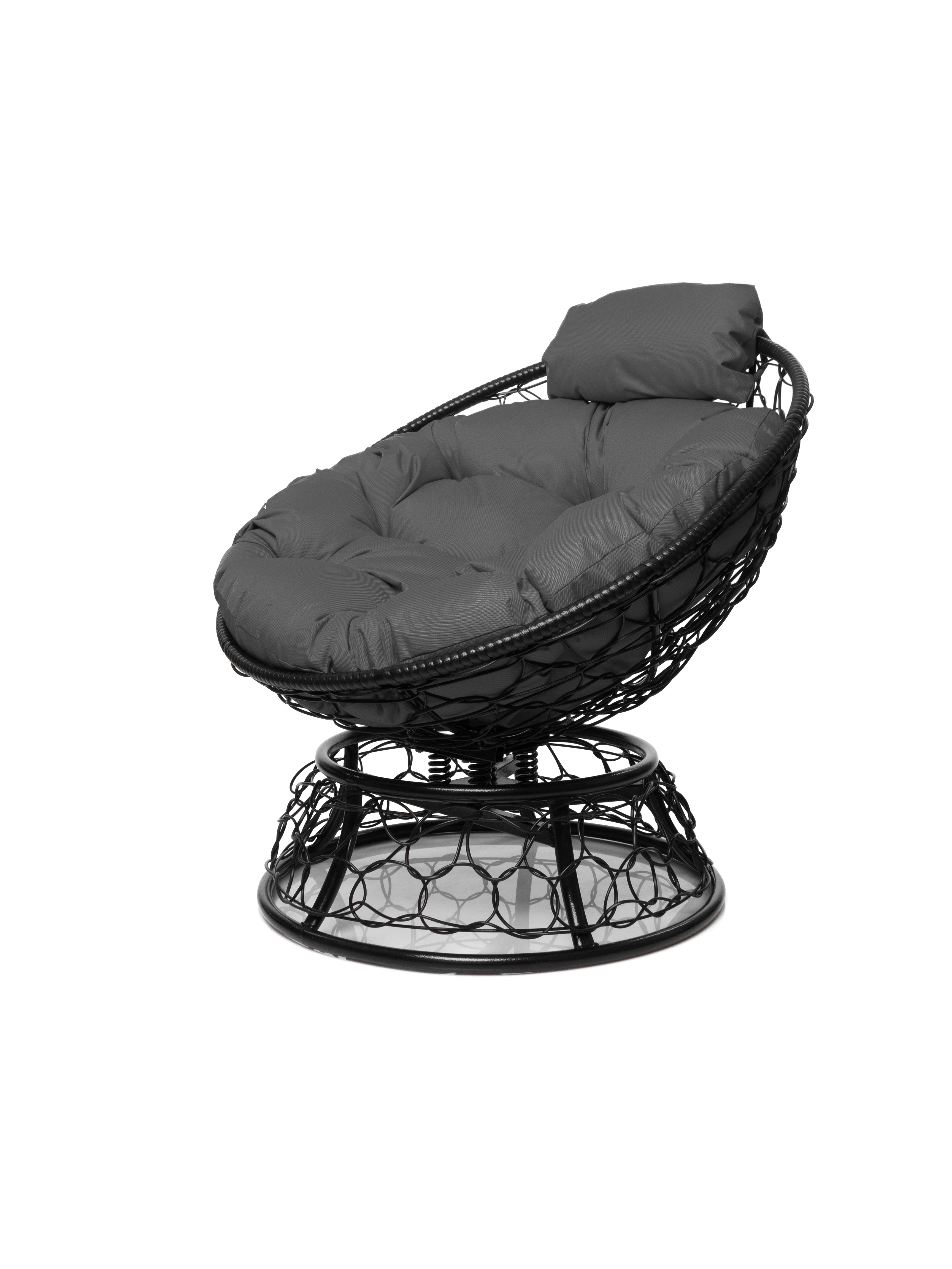 Изображение товара Кресло садовое M-group Папасан пружинка мини искусственный ротанг черный 77x81x72 см