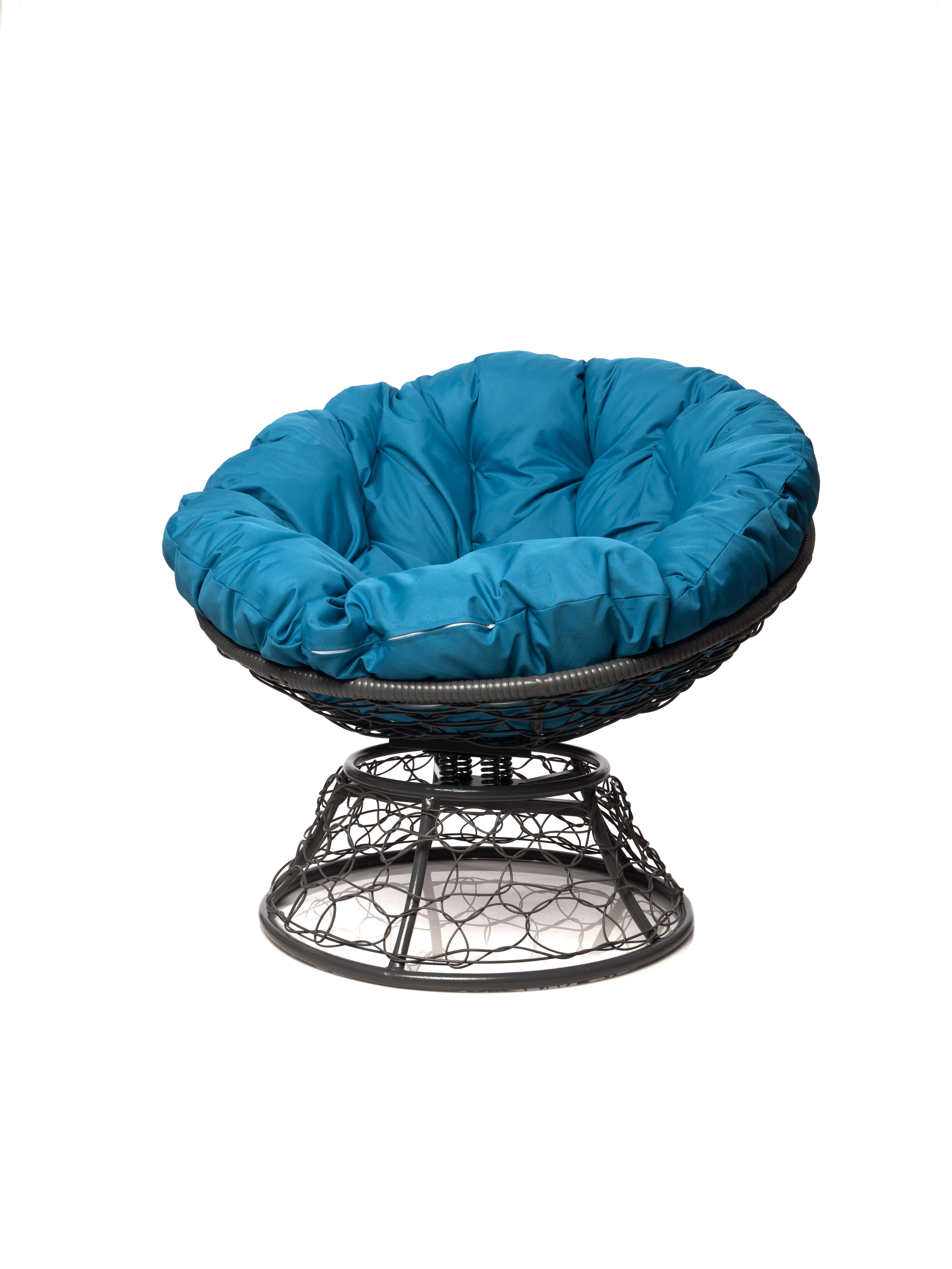 Изображение товара Кресло садовое M-group Папасан пружинка серый/серебристый 98 см