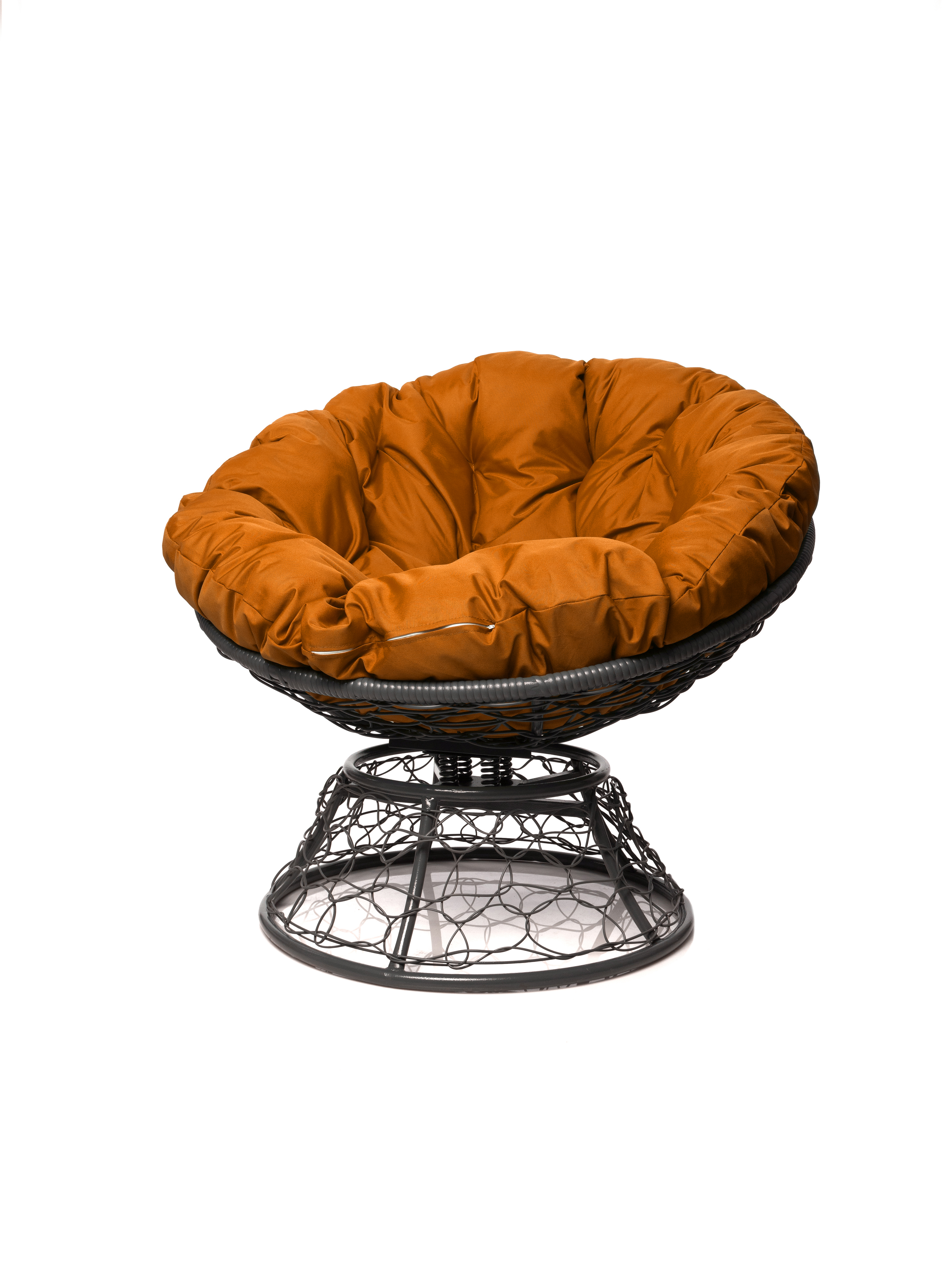 Изображение товара Кресло садовое M-group 12050307 Папасан пружинка 98 см x 58 см x 79 см искусственный ротанг серый/серебристый