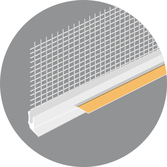 Профиль примыкающий оконный ПВХ со стеклосеткой 6x2400 мм