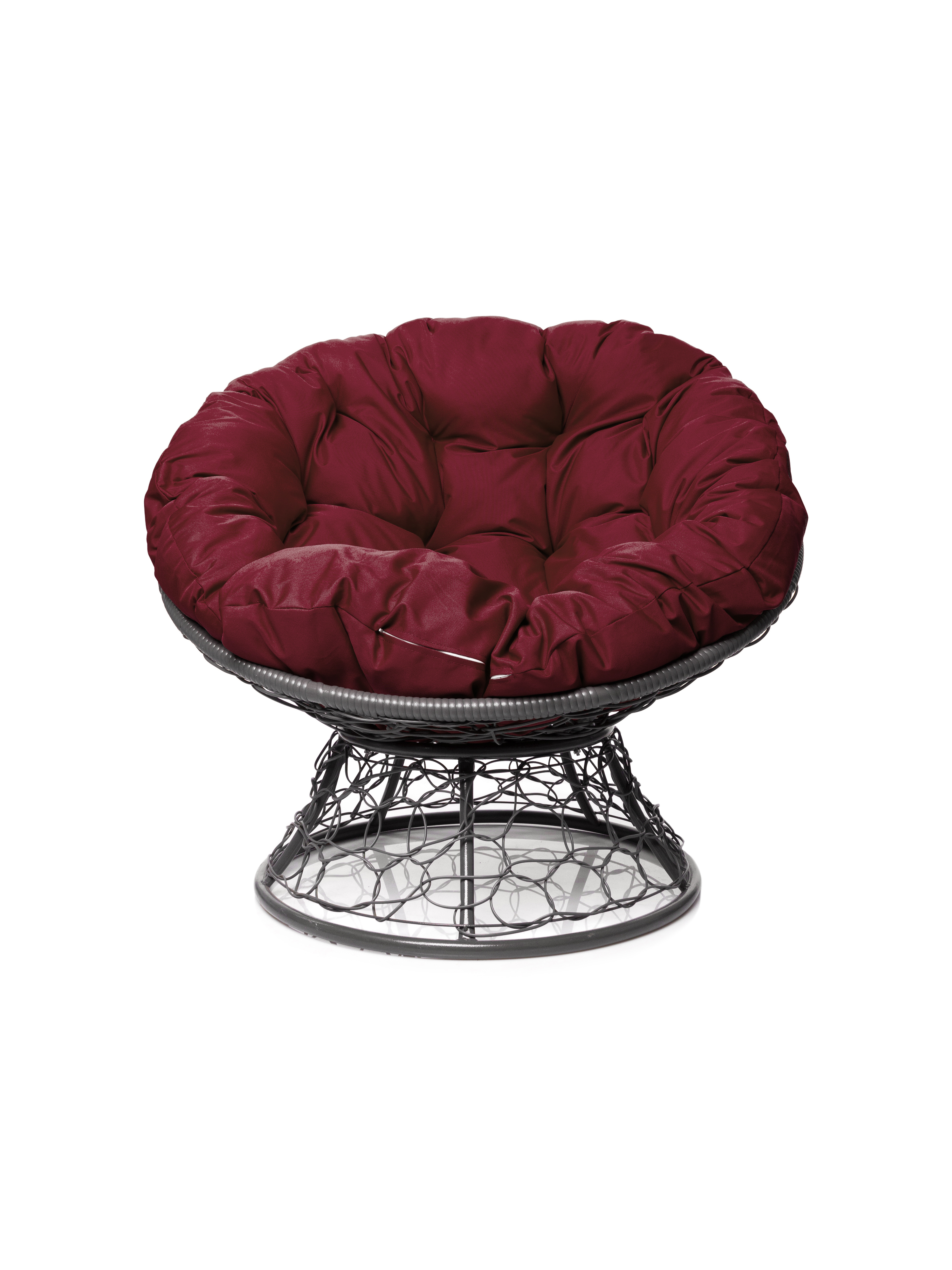 Изображение товара Кресло садовое M-group Папасан из искусственного ротанга серый/серебристый 98 см