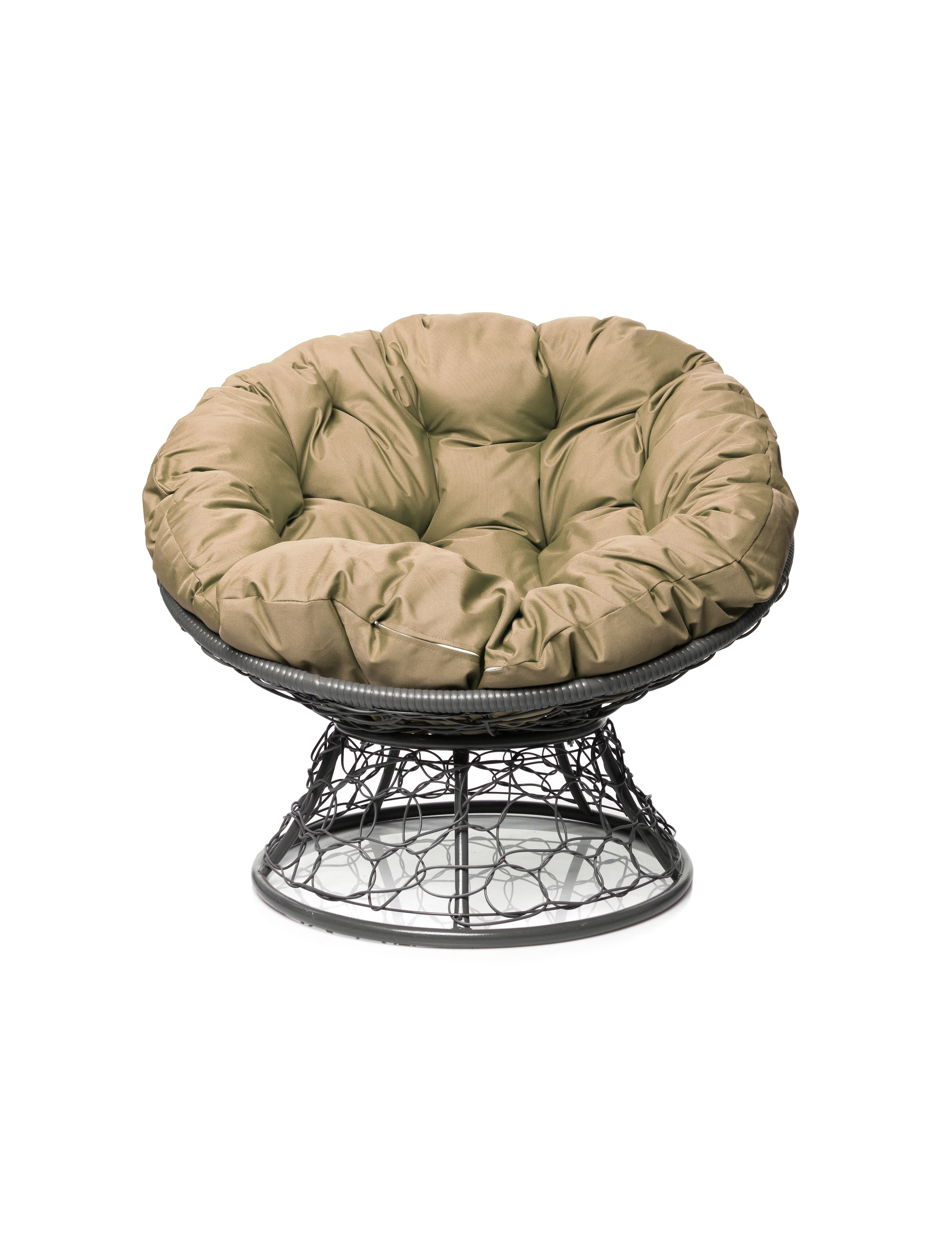 Изображение товара Кресло садовое M-group 12020301 Папасан 98 см x 58 см x 75 см искусственный ротанг серый/серебристый