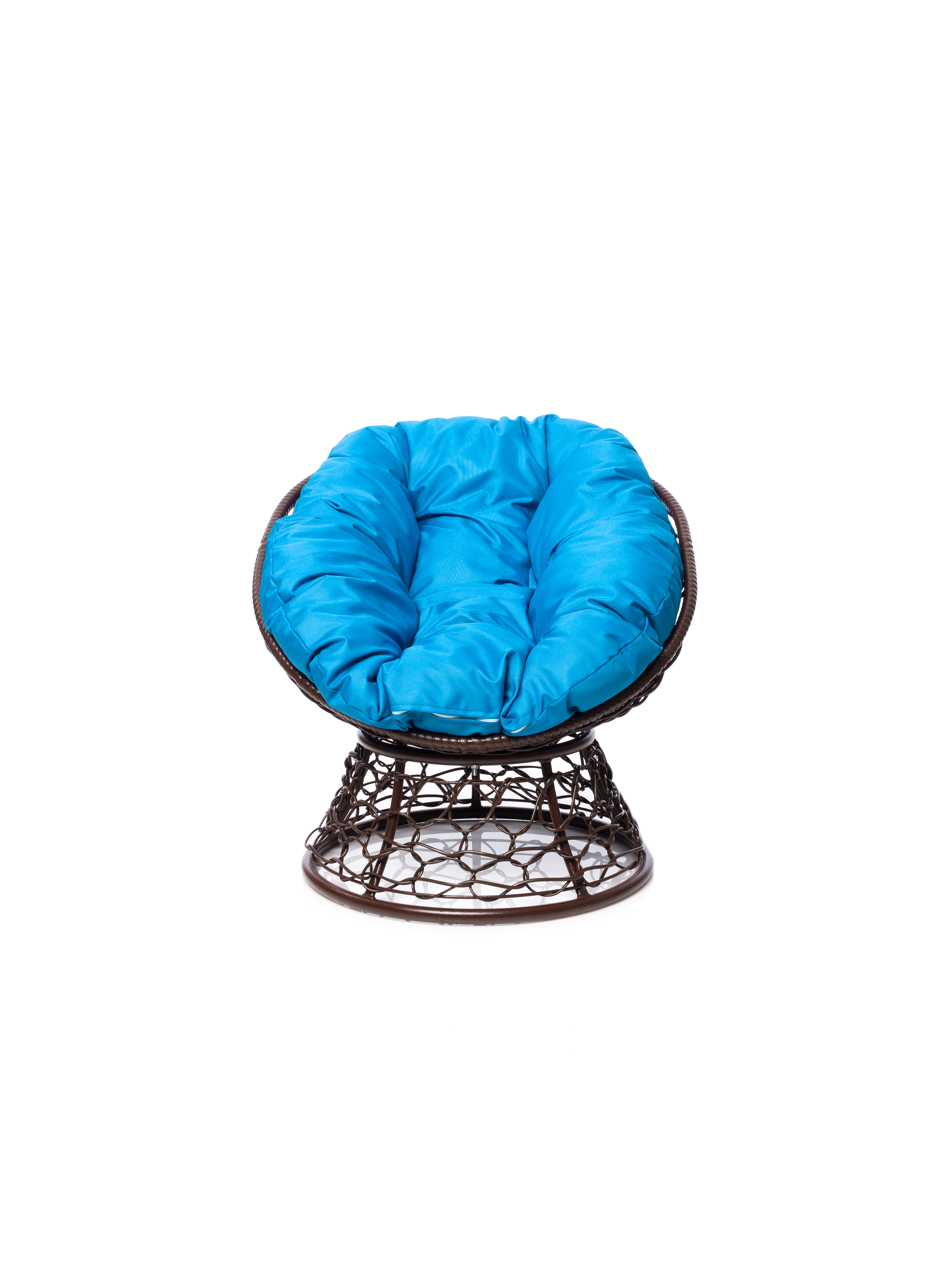 Изображение товара Кресло садовое М-group Пончик 61 см искусственный ротанг коричневое компактное удобное