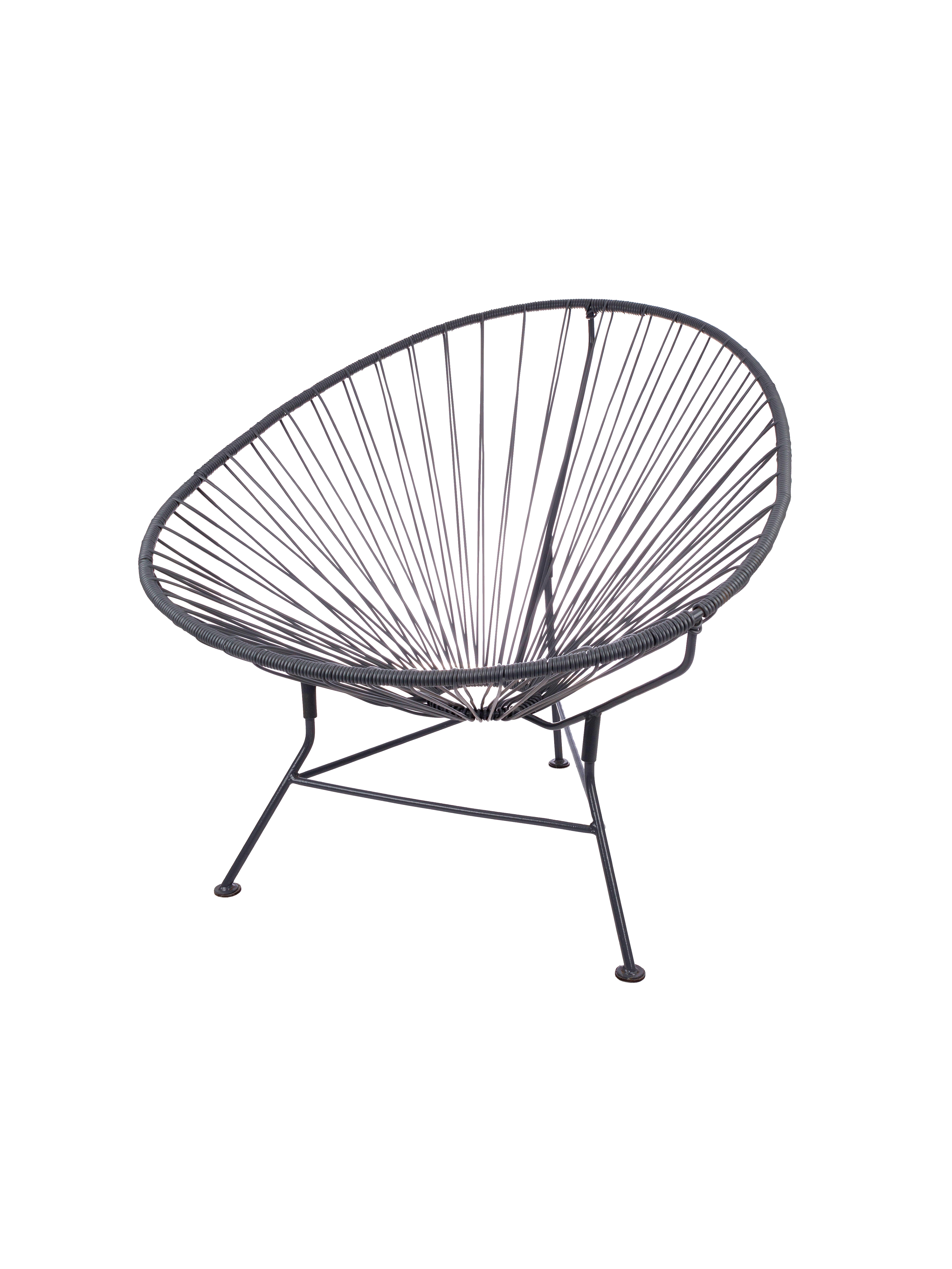 Изображение товара Кресло садовое ракушка из искусственного ротанга серое 81х81х82 см