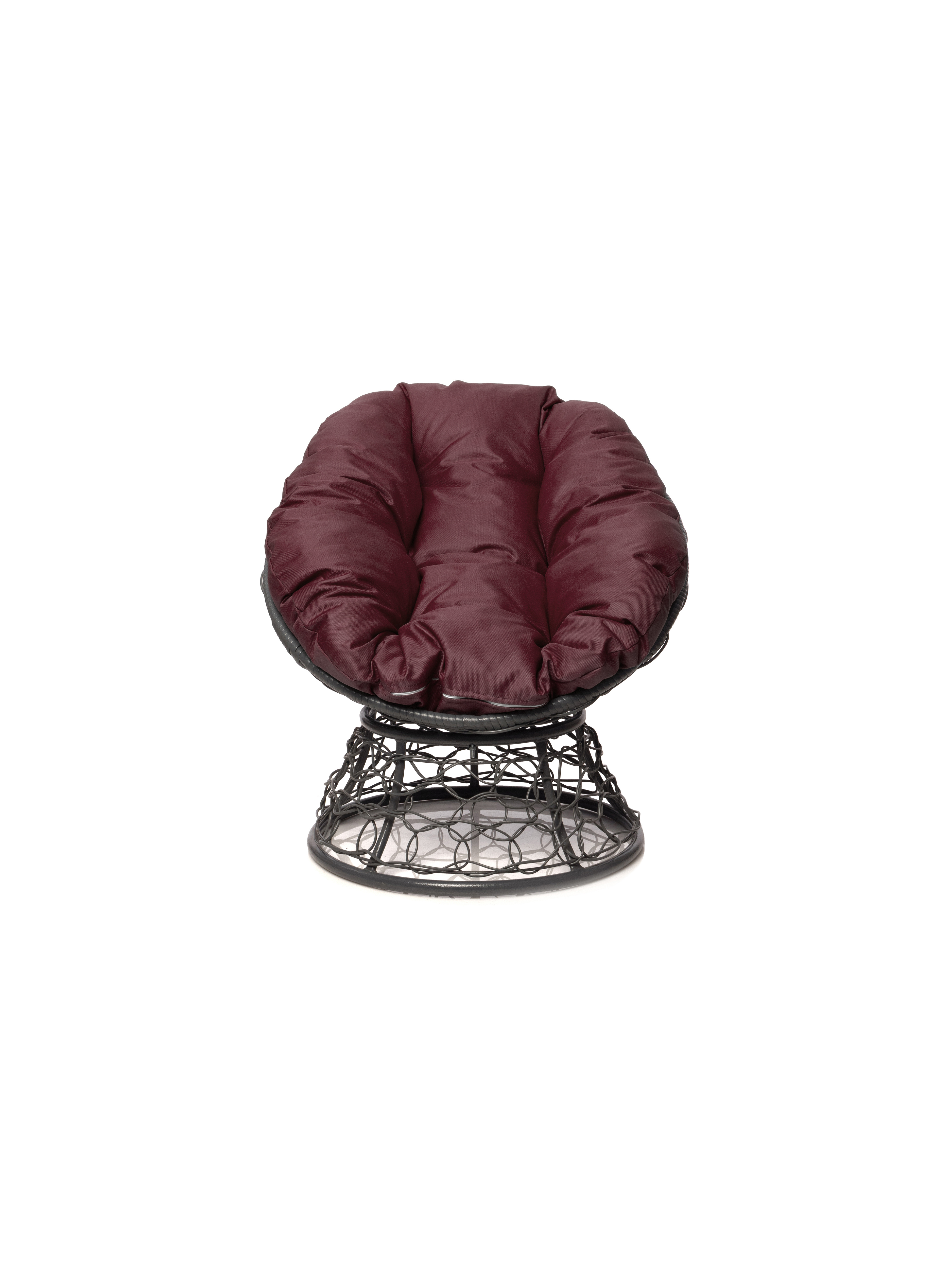 Изображение товара Кресло садовое M-group 12320302 Пончик 61 см x 40 см x 55 см искусственный ротанг серый/серебристый