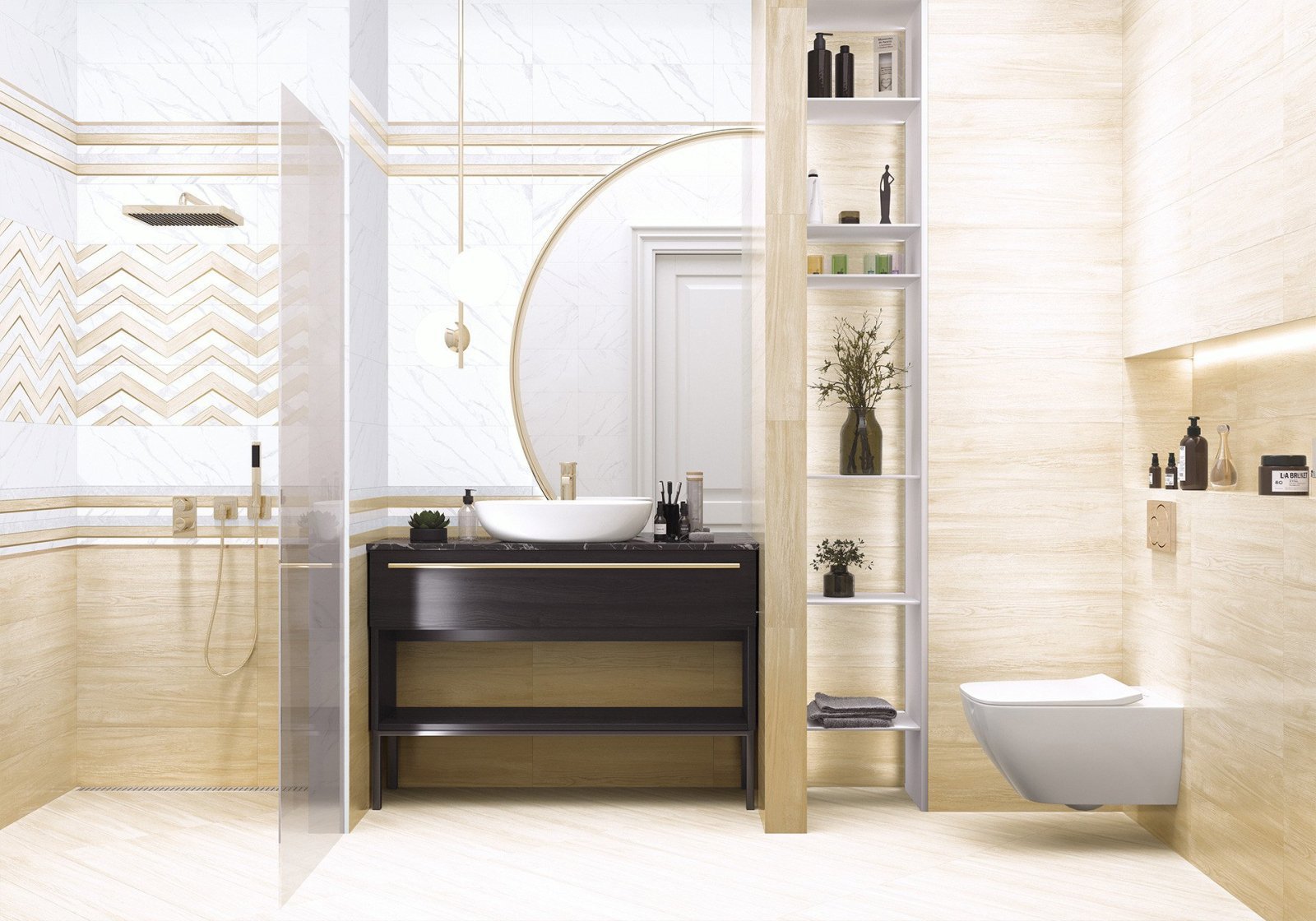 Изображение товара Керамическая настенная плитка Alma Ceramica Lazio 20x60 белая для стен интерьера