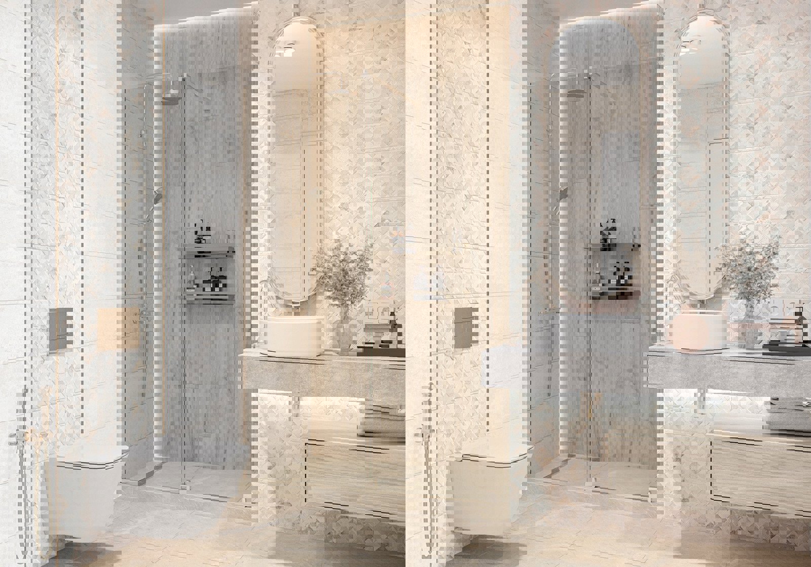 Изображение товара Керамическая плитка Alma ceramica Mars 20x60 бежевый матовая для стен дизайн интерьера