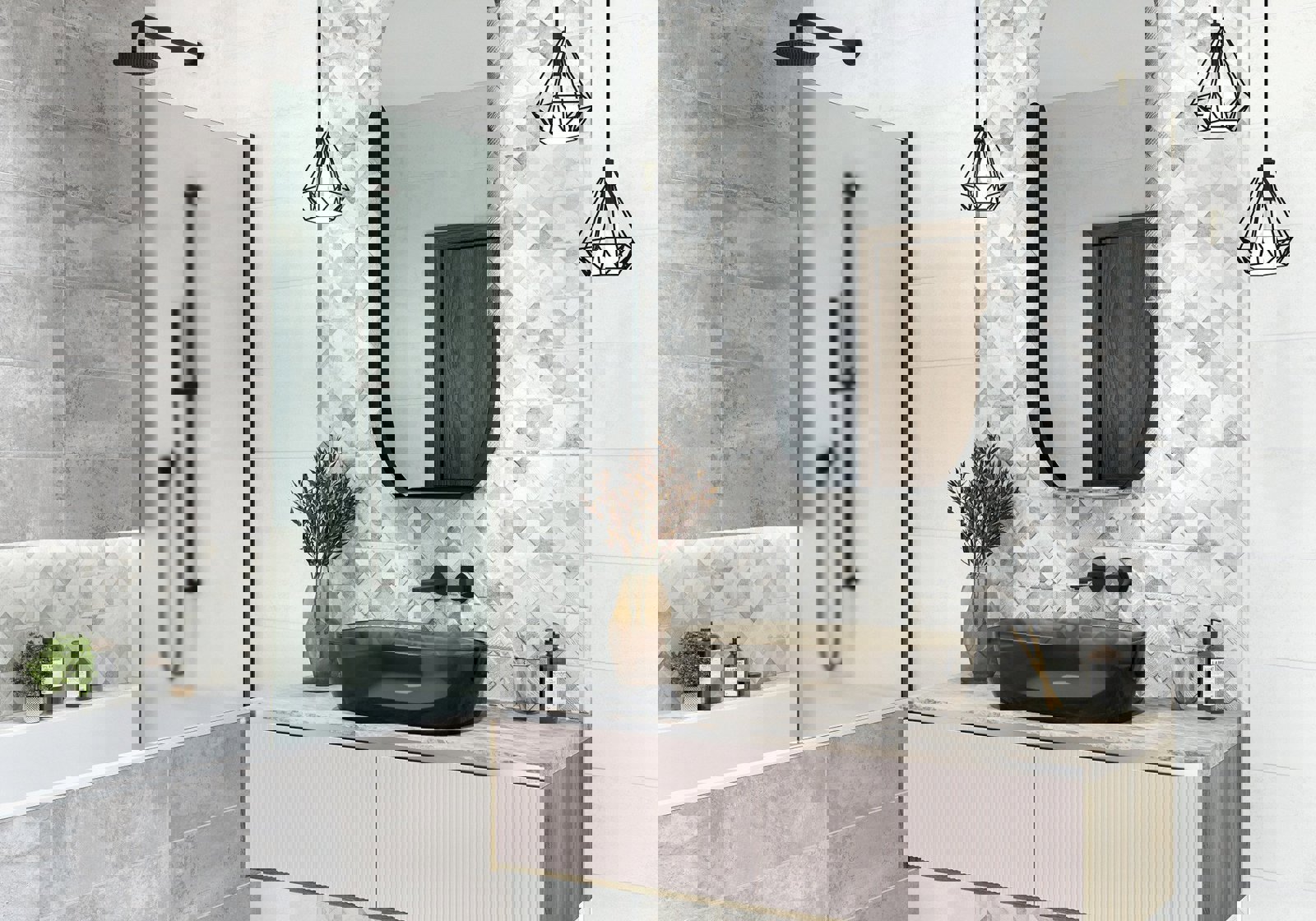 Изображение товара Керамическая настенная плитка Alma Ceramica Mars 20x60 см белая структурная