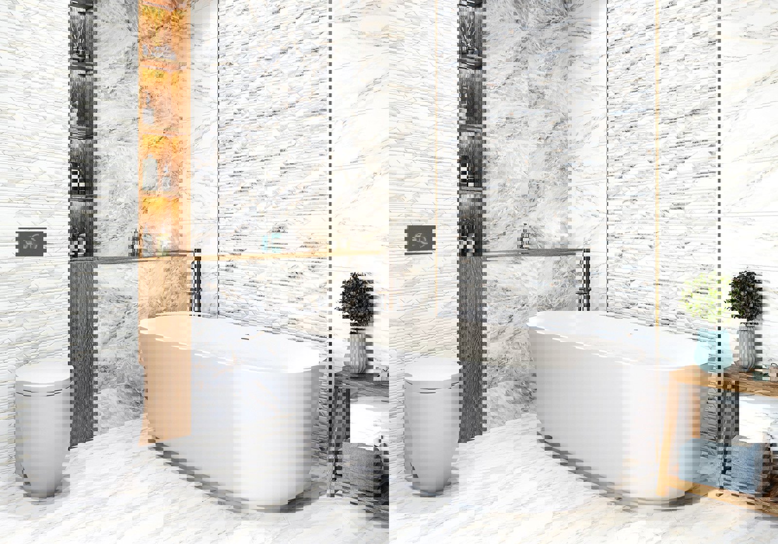 Изображение товара Керамическая плитка Alma ceramica TWA11NAT614ekb 20x60см цвет синий