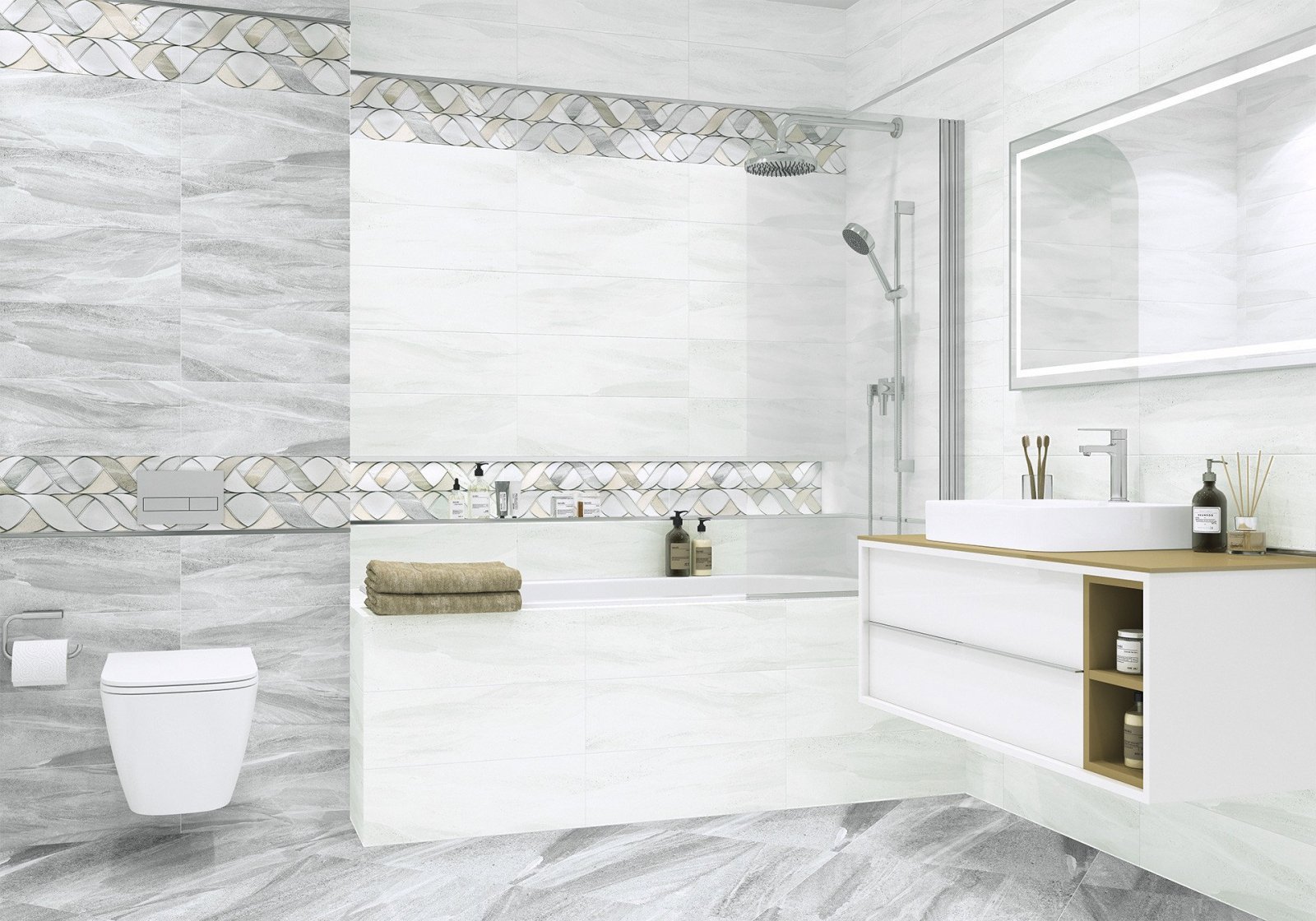 Изображение товара Керамическая плитка Alma Ceramica Slate rock 200x600 серый