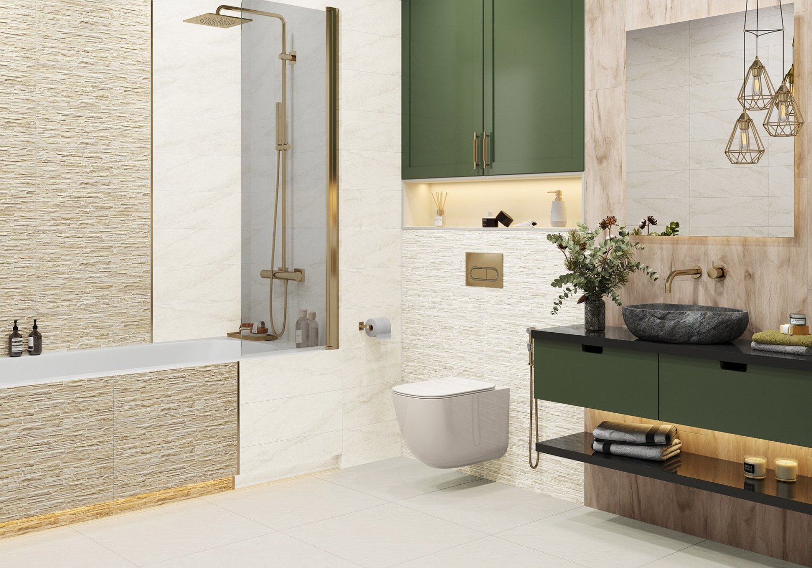 Изображение товара Керамическая плитка Alma Ceramica Rocko 20x60 см светло-коричневая