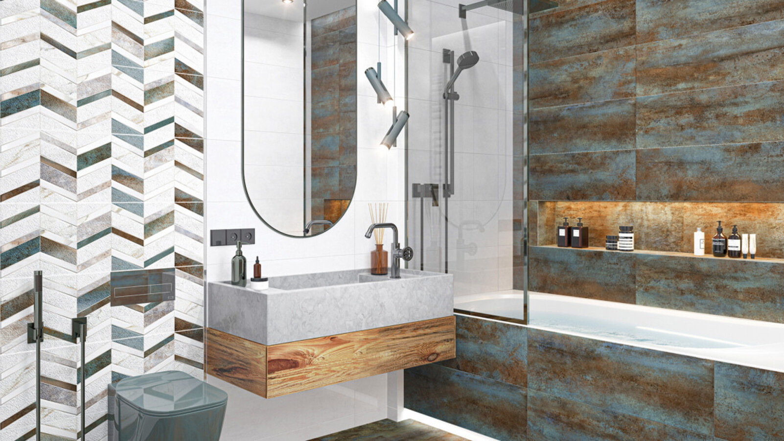 Изображение товара Керамическая плитка Alma ceramica TWU12OXD40Rekb 24.6x74см цвет коричневая