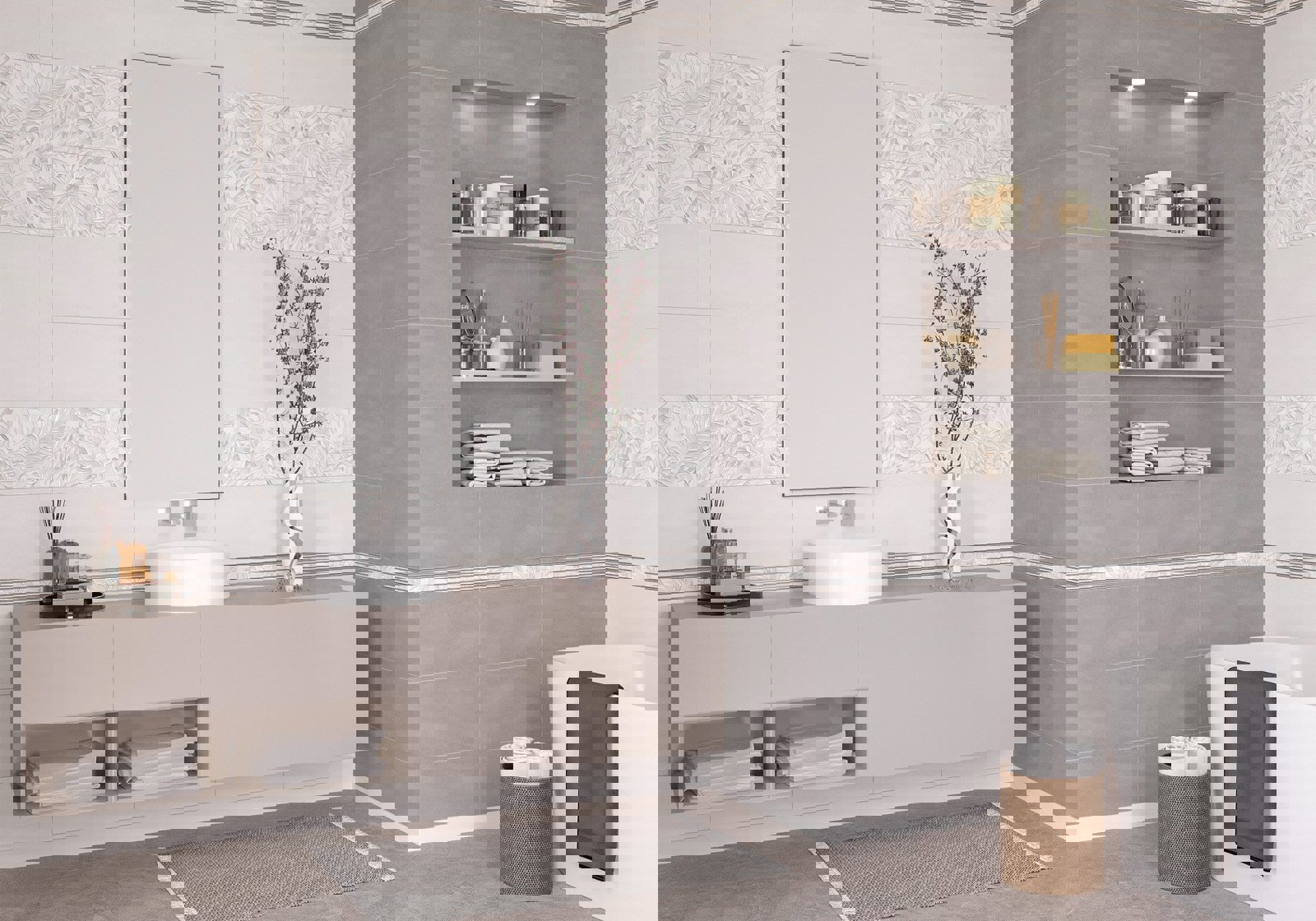 Изображение товара Керамическая плитка Alma Ceramica TWU09BNT707 цвет темно-серый 24.9x50 см