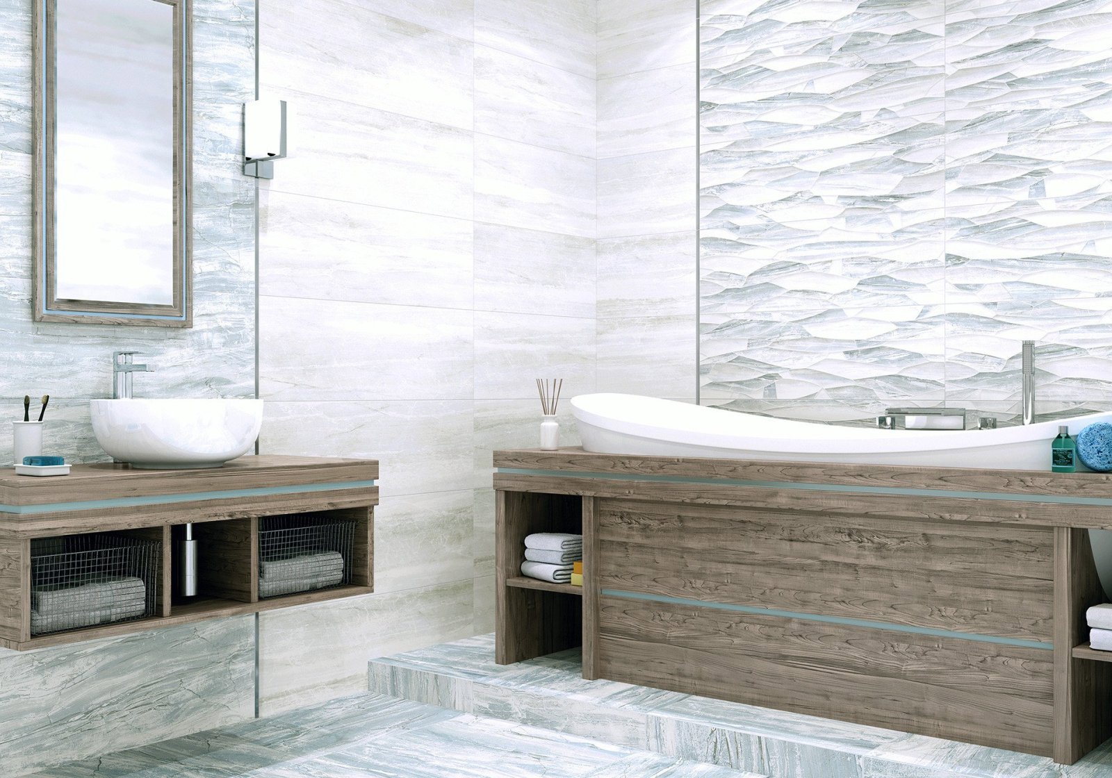 Изображение товара Керамическая плитка Alma ceramica TWU93DNV66Rekb 30x90см цвет серая
