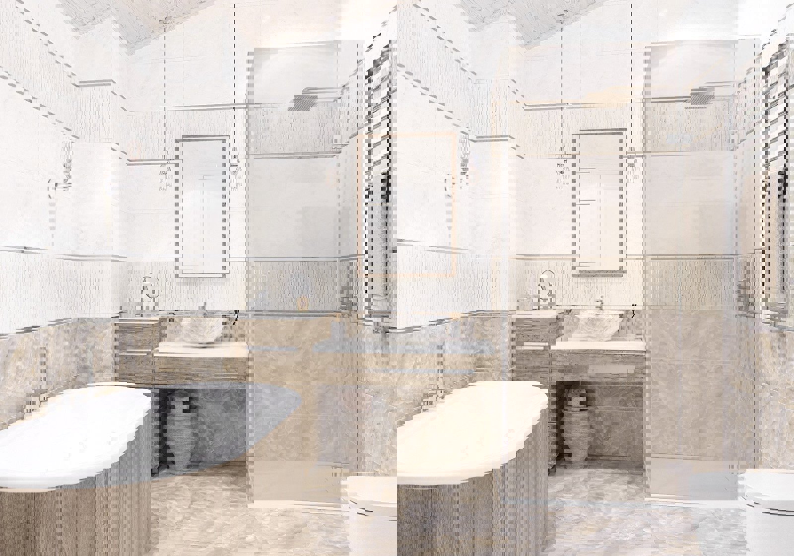 Изображение товара Керамическая настенная плитка Alma ceramica SUNSHINE 30x90 см бежевая Ректифицированная