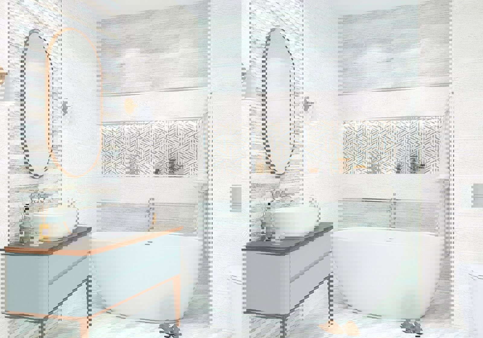 Изображение товара Керамическая настенная плитка Alma ceramica TWU09WOD016 24.9x50см Бежевая