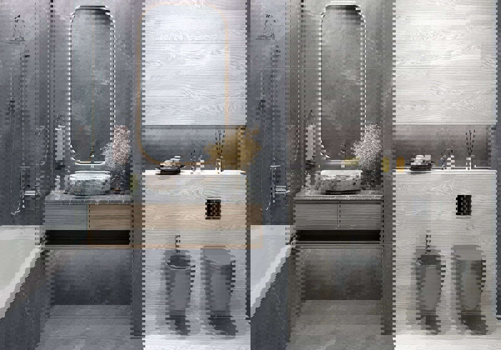 Изображение товара Керамогранит Alma ceramica Andora 20x90 см серый для пола и стен