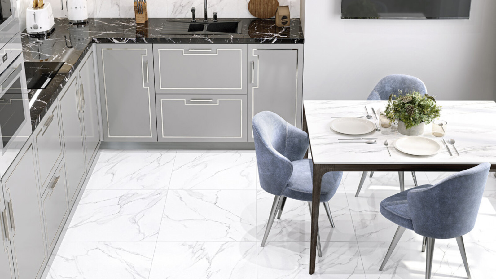 Изображение товара Керамогранит Alma ceramica Bianco chiara GFU57NVD07Lekb 57x57см цвет белый, цена за упаковку
