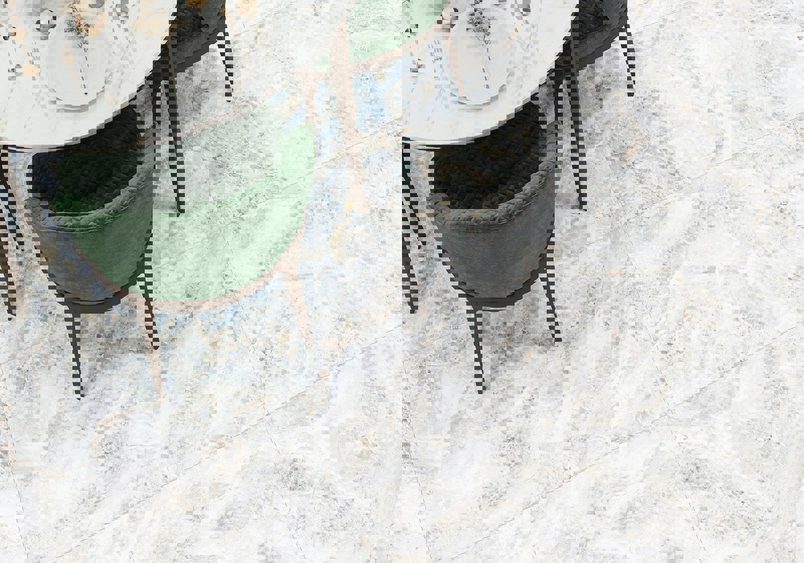 Изображение товара Керамогранит Alma ceramica Vulcano 57x57 белый с эффектом мрамора и камня