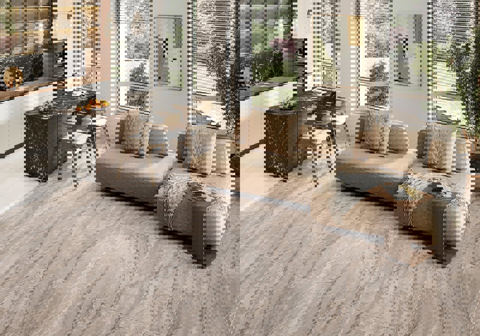 Изображение товара Керамогранит Alma ceramica Arcadia 57x57 см коричневый для внутренней и наружной отделки