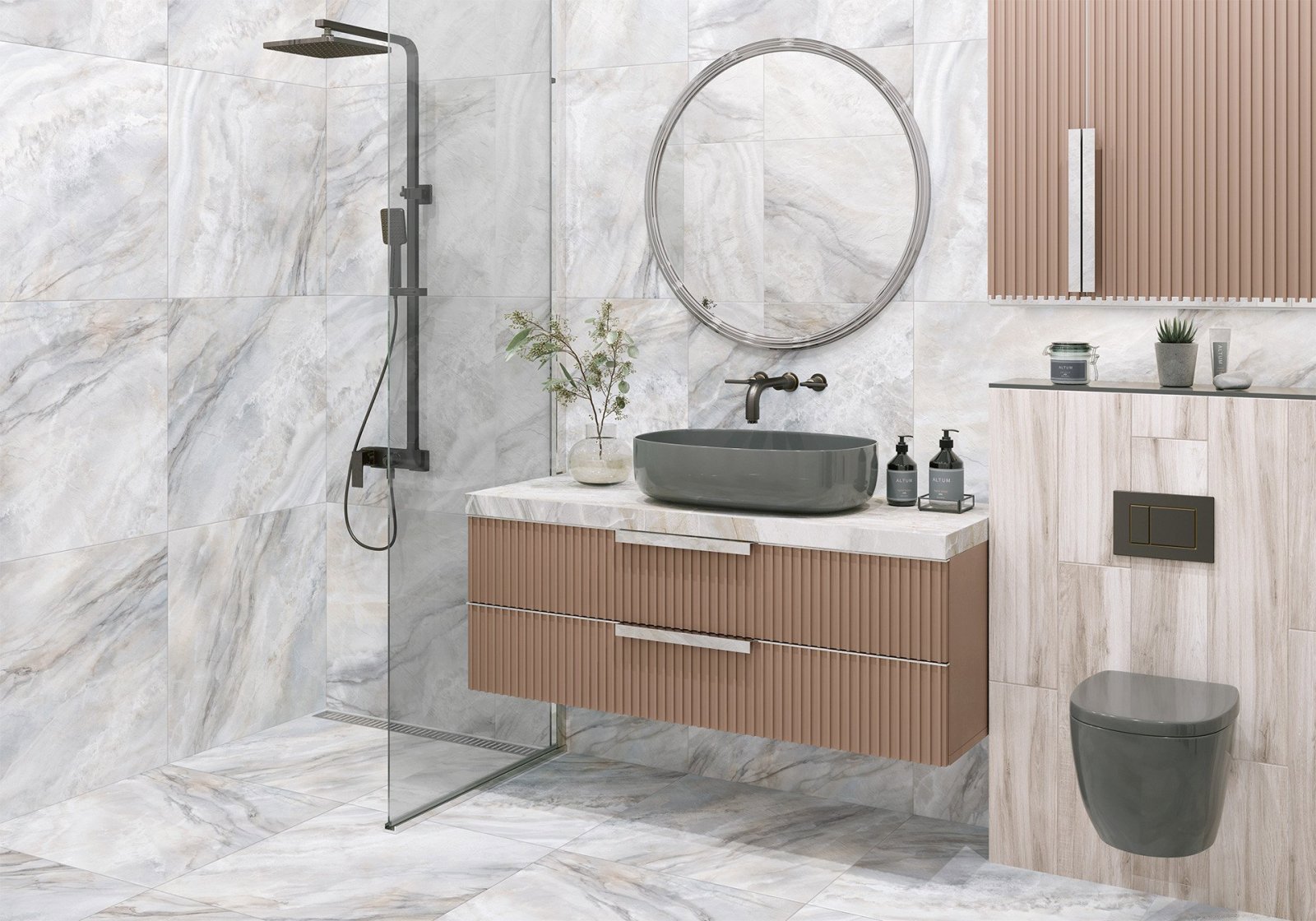 Изображение товара Керамогранит Alma ceramica Marmaris 60x60 см серый