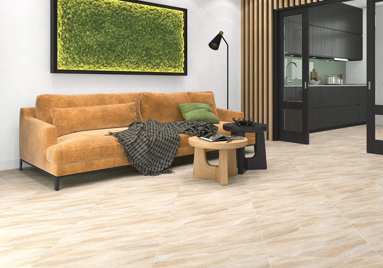 Изображение товара Керамогранит Alma Ceramica Slate rock 60x60 см бежевый магнитный и морозостойкий