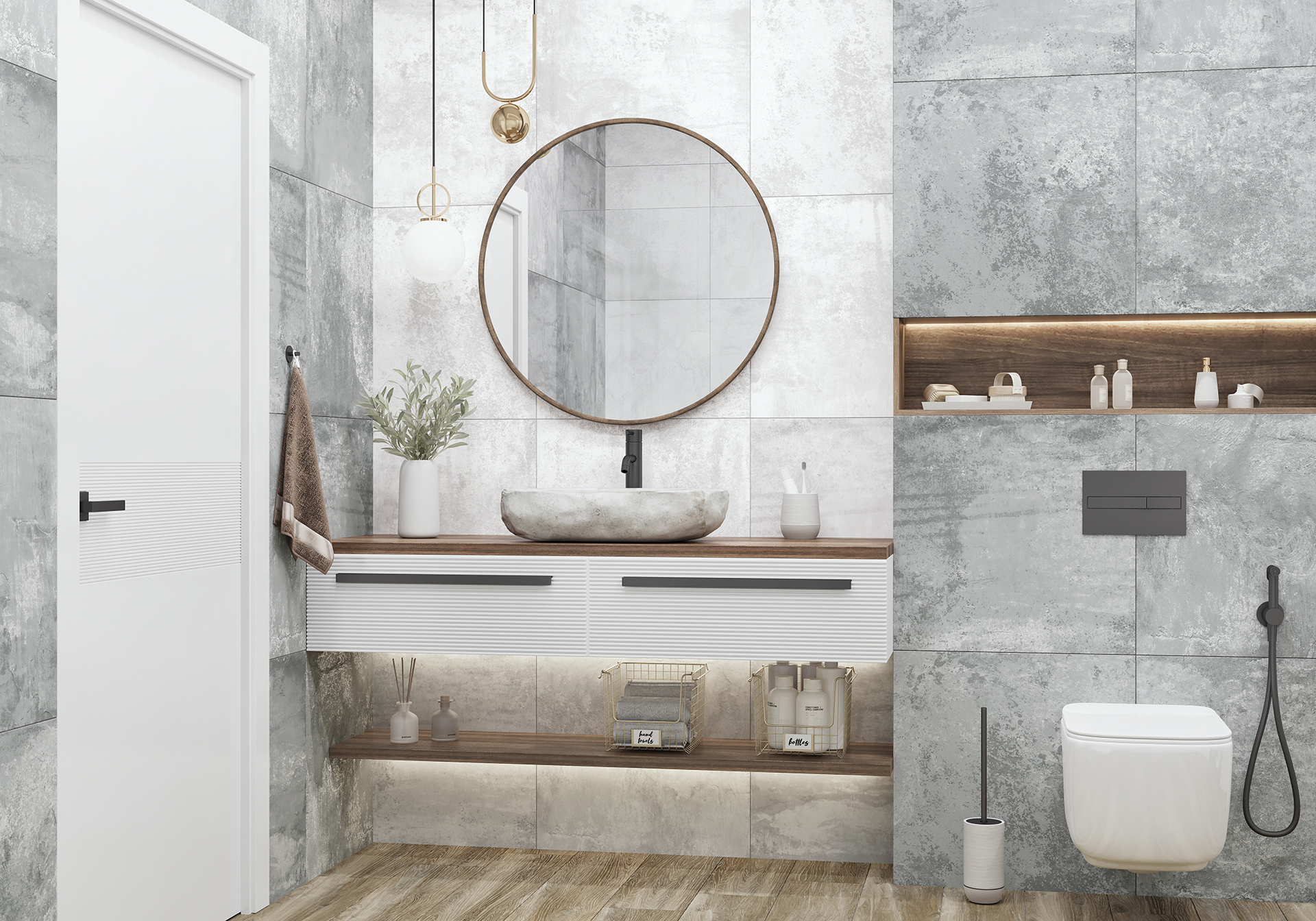 Изображение товара Керамогранит Alma Ceramica Cemento 57x57 см серый для пола и стен