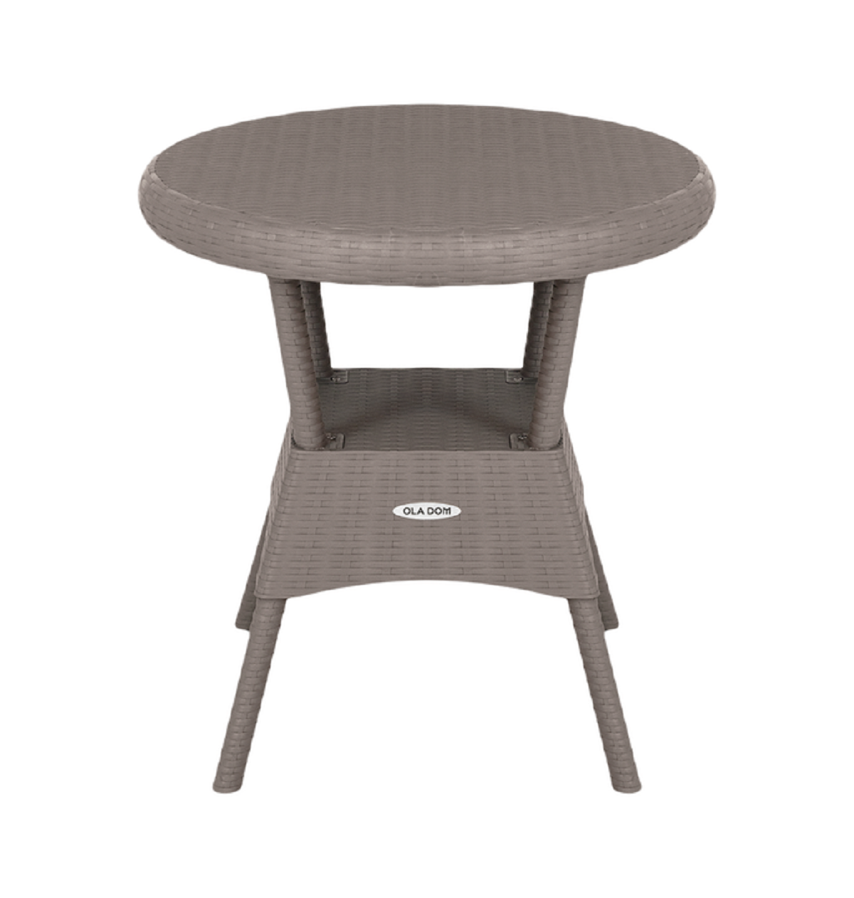 Изображение товара Нераздвижной садовый стол Элластик-пласт Раттан 72x70 см серый/серебристый