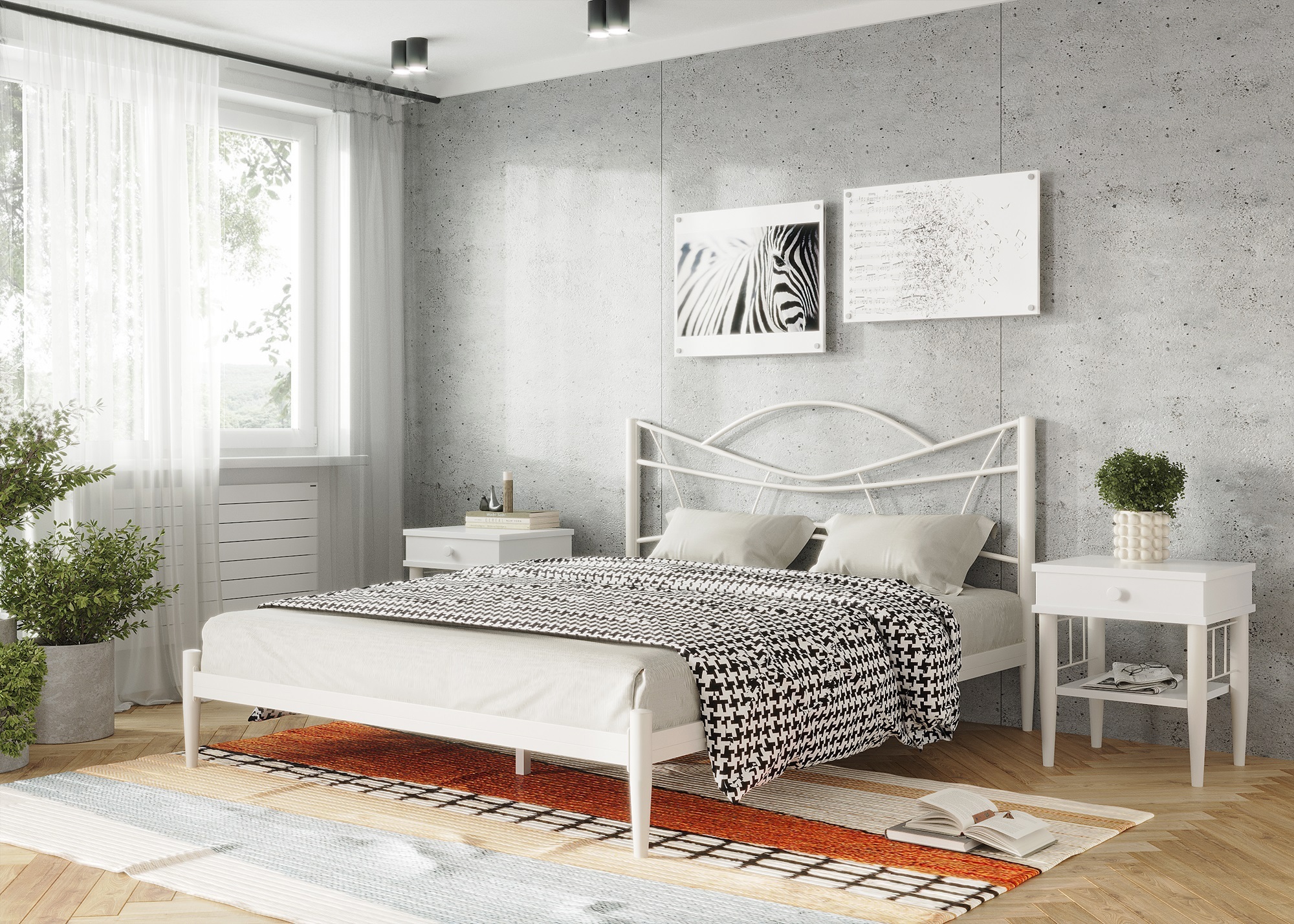 Изображение товара Кровать Форвард-мебель Кмд 27 140x200 см металл цвет кремово-белый