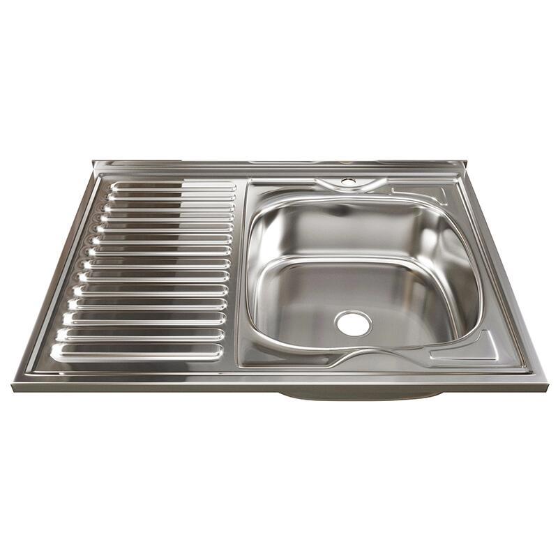 Изображение товара Мойка для кухни Владикс 17253 80x60 см глубина чаши 16 см нержавеющая сталь хром