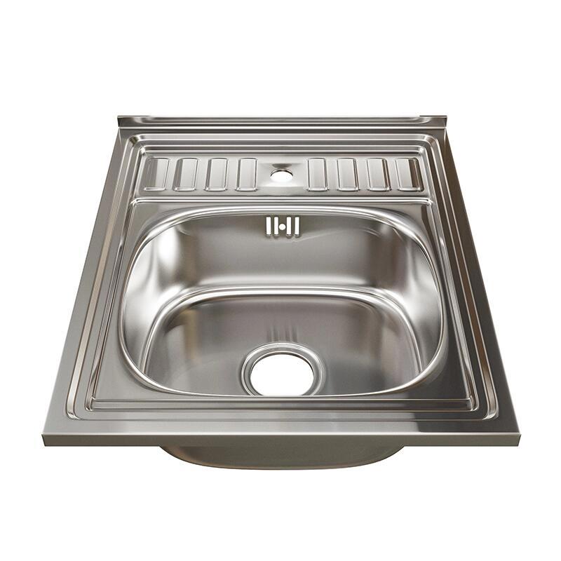 Изображение товара Мойка для кухни накладная Владикс 14295 50x60 см глубина чаши 18 см нержавеющая сталь цвет хром