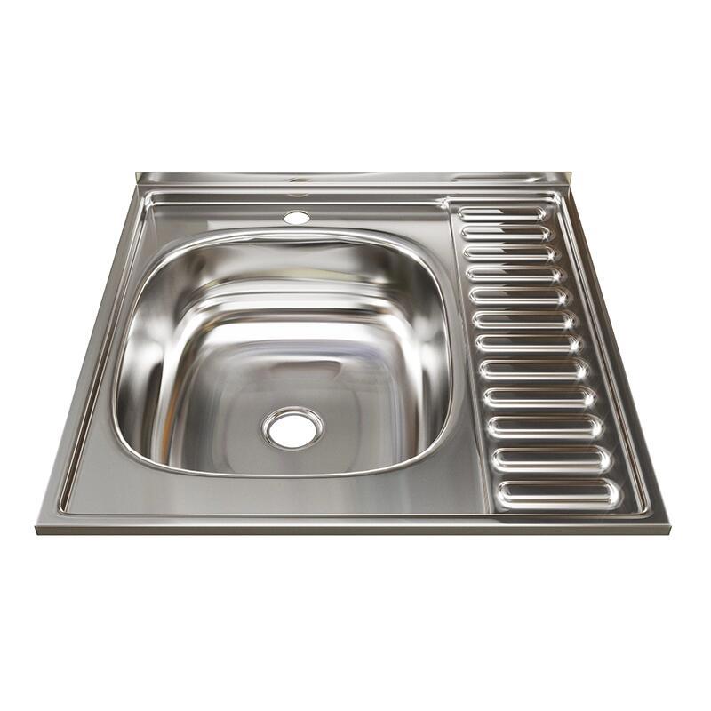 Изображение товара Мойка для кухни накладная Владикс 14737 60x60 см глубина чаши 16 см нержавеющая сталь цвет хром