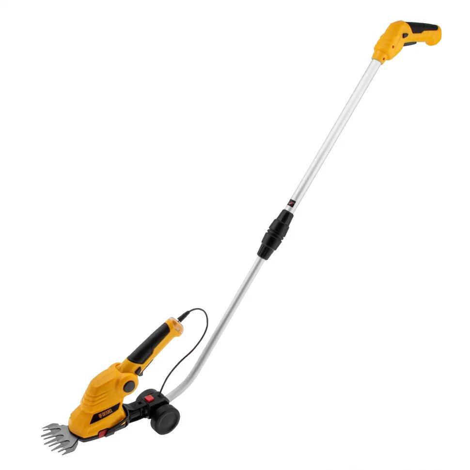 Изображение товара Аккумуляторные ножницы-кусторез Denzel G801E с телескопической штангой для сада