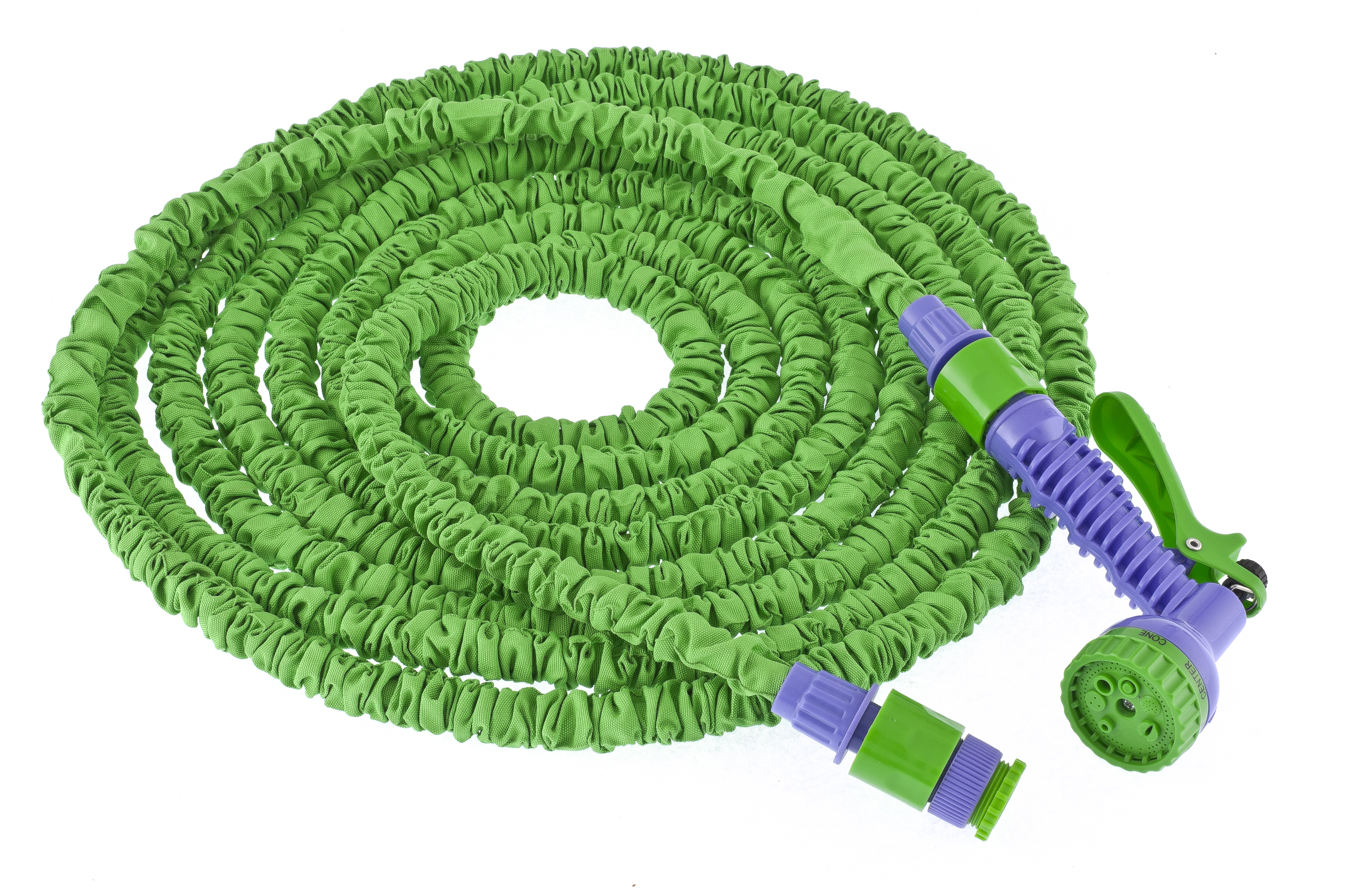 Изображение товара Шланг растягивающийся с пистолетом ø6 мм 15 м 7 режимов зеленый