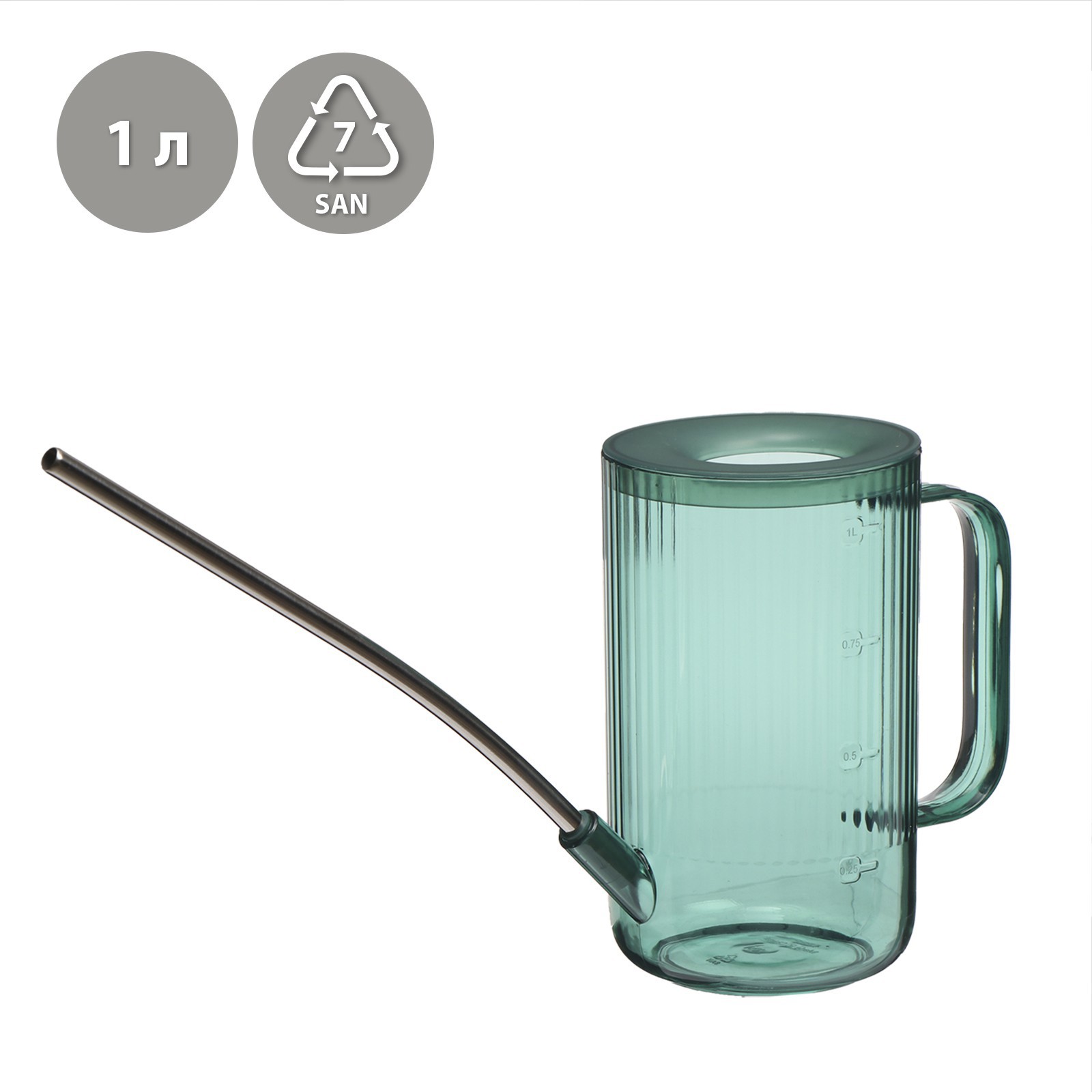 Изображение товара Лейка Greengo Без рассеивателя 1 л металл пластик зеленый