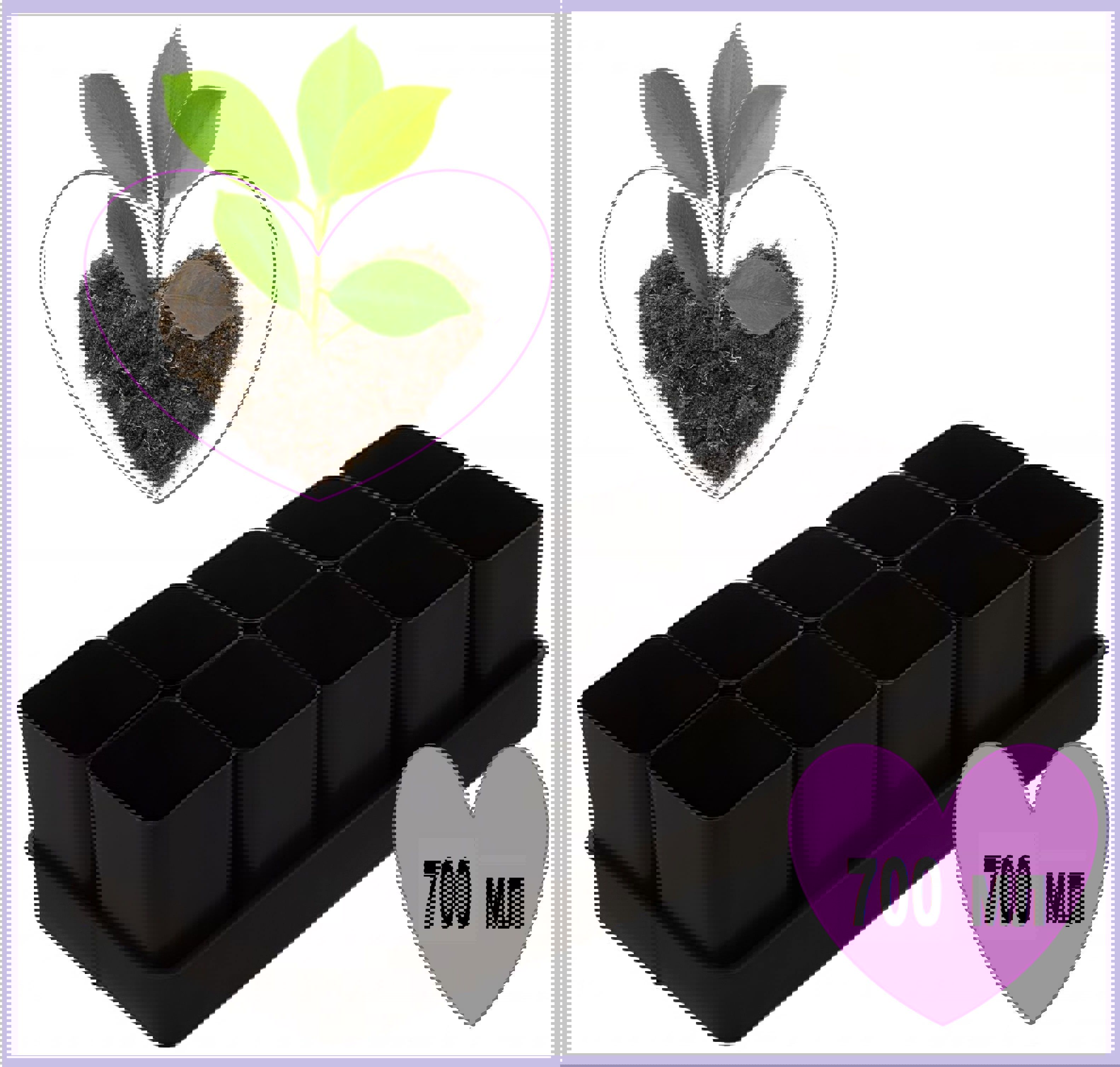 Изображение товара Комплект для рассады Лето №5: поддон и 10 горшков 0,7 л