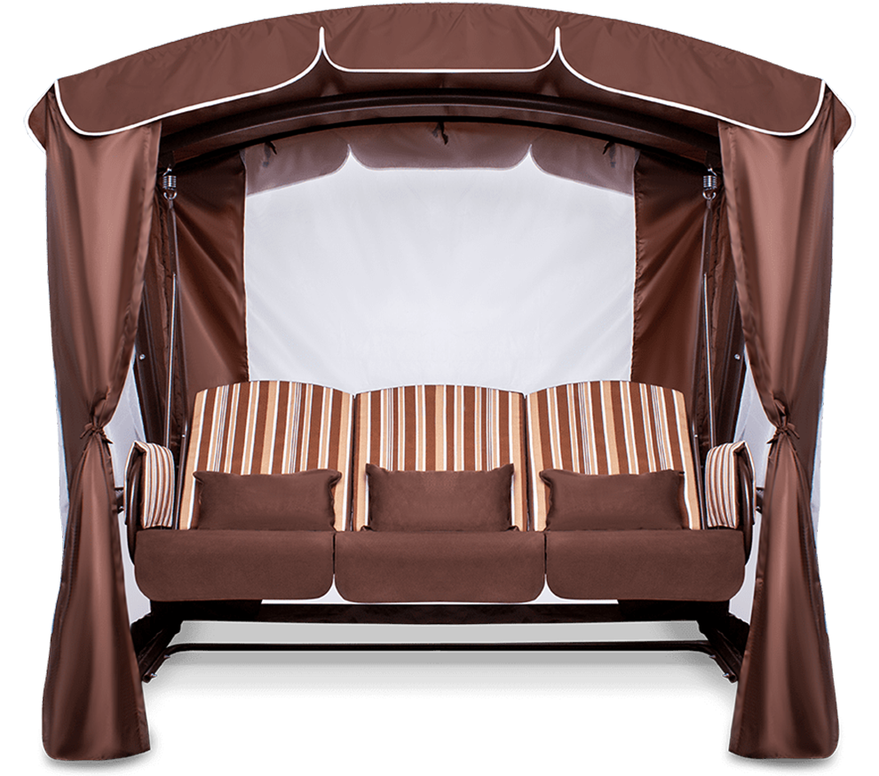 Изображение товара Качели садовые Домино 3-местные ZALGER GARDEN с тентом и подушками